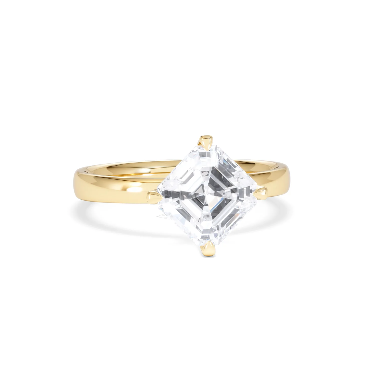 Origin Twist 2.00ct Asscher Cut Lab Diamond Solitaire Engagement Ring in 18K Yellow Gold - Image 9