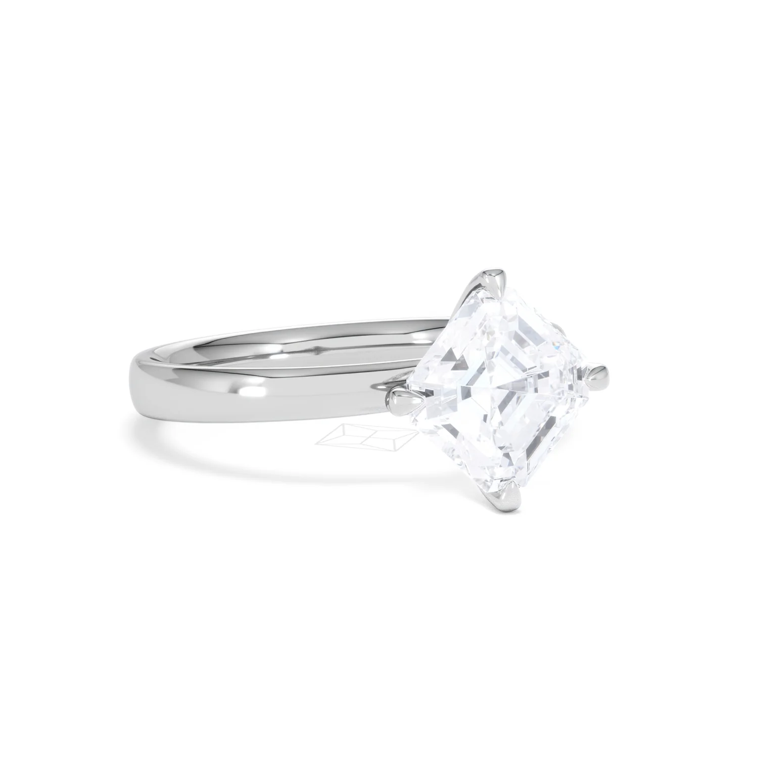 Origin Twist 2.00ct Asscher Cut Lab Diamond Solitaire Engagement Ring in Platinum - Image 13