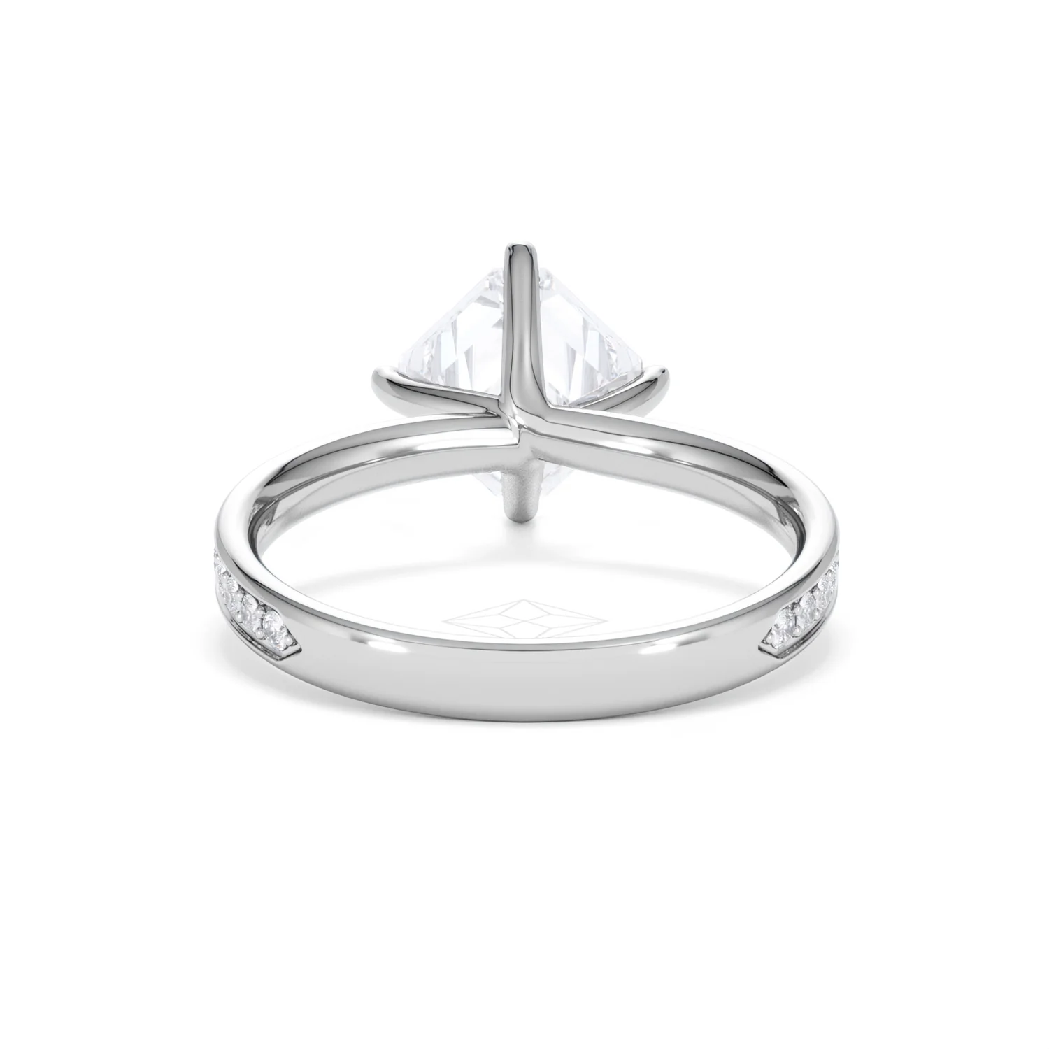 Origin Twist 2.00ct Asscher Cut Lab Diamond Solitaire Engagement Ring with Side Stones in Platinum - Image 49