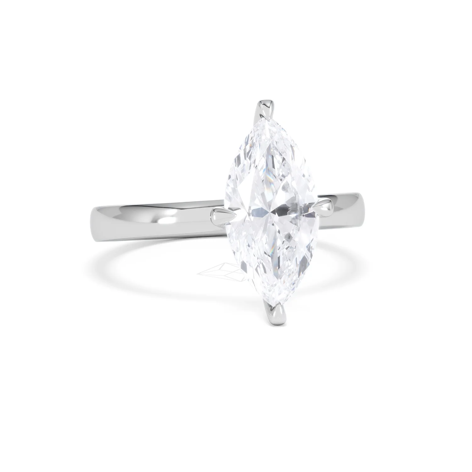 Origin Twist 2.00ct Marquise Cut Lab Diamond Solitaire Engagement Ring in 18K White Gold - Image 10