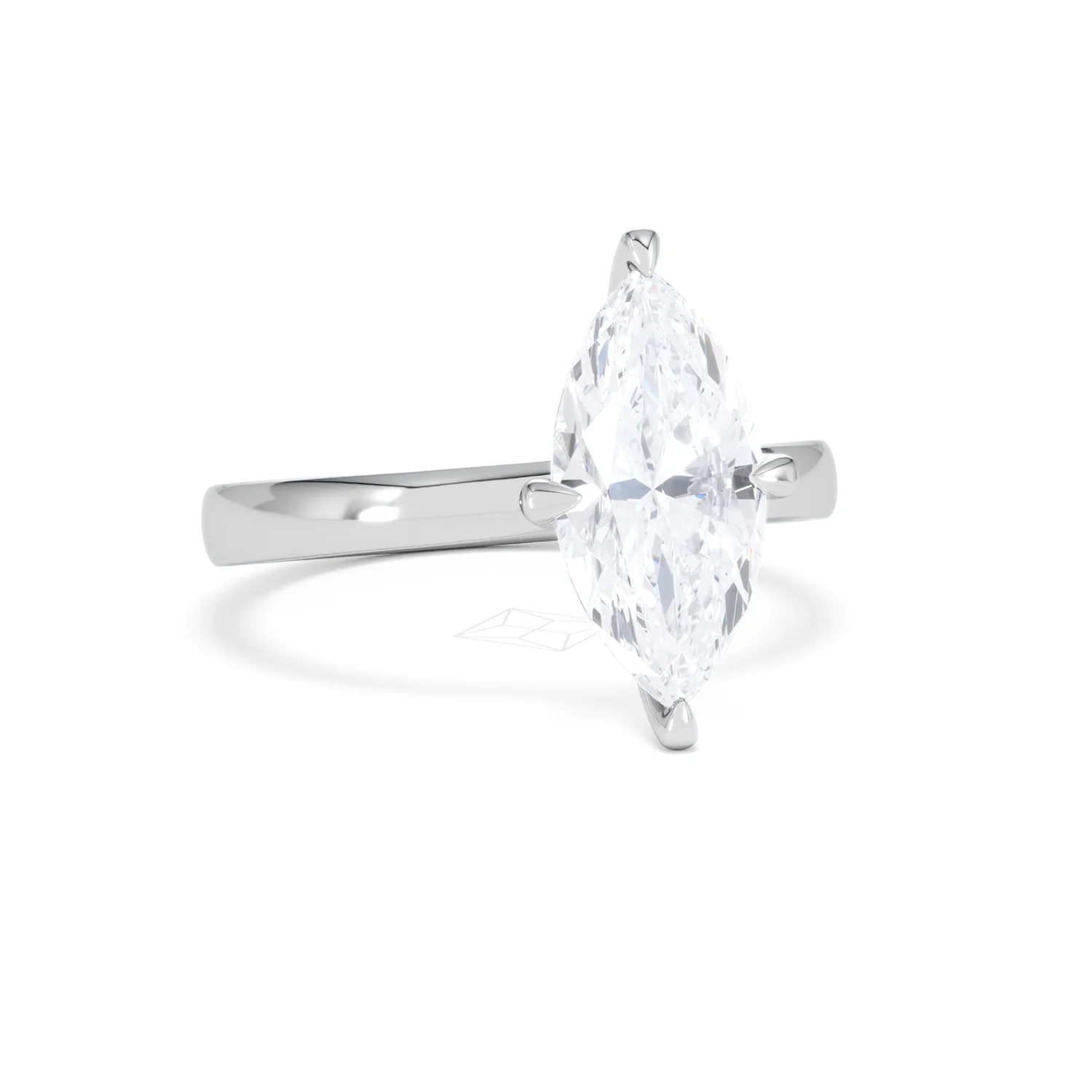 Origin Twist 2.00ct Marquise Cut Lab Diamond Solitaire Engagement Ring in 18K White Gold - Image 11