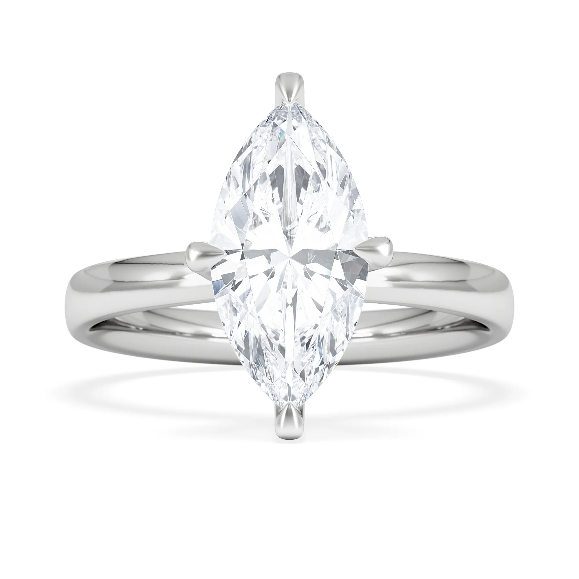 Origin Twist 2.00ct Marquise Cut Lab Diamond Solitaire Engagement Ring in 18K White Gold - Image 6