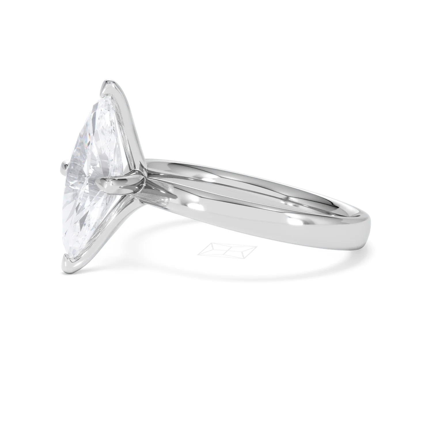 Origin Twist 2.00ct Marquise Cut Lab Diamond Solitaire Engagement Ring in 18K White Gold - Image 73