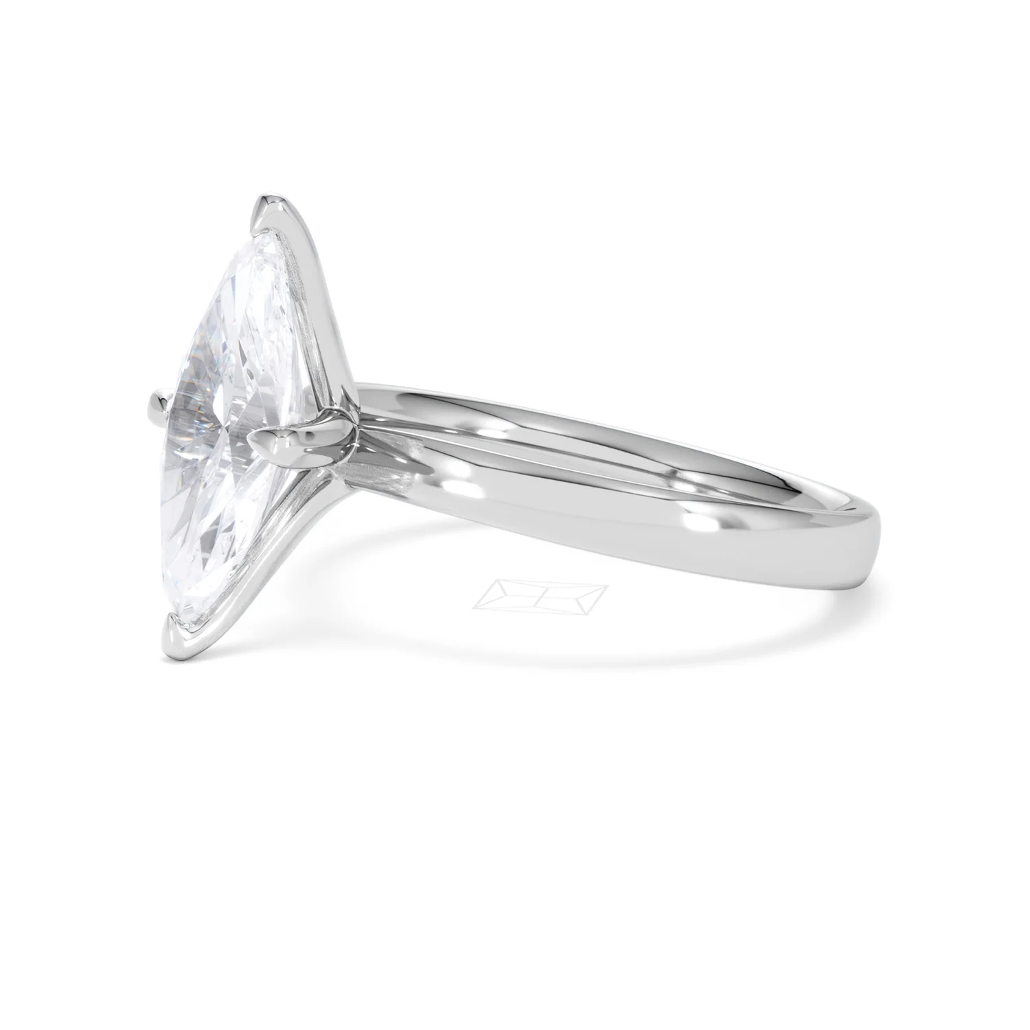 Origin Twist 2.00ct Marquise Cut Lab Diamond Solitaire Engagement Ring in 18K White Gold - Image 74