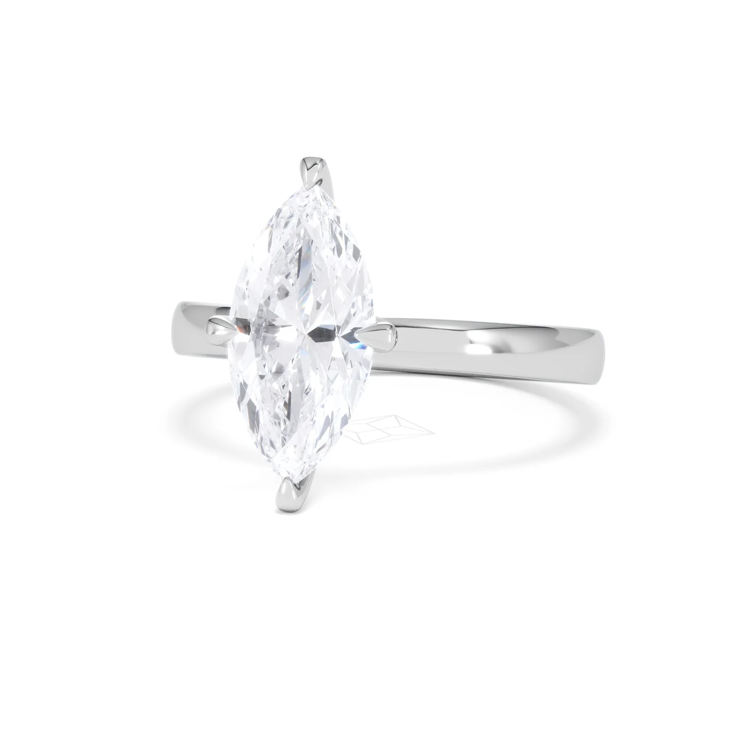 Origin Twist 2.00ct Marquise Cut Lab Diamond Solitaire Engagement Ring in 18K White Gold - Image 83
