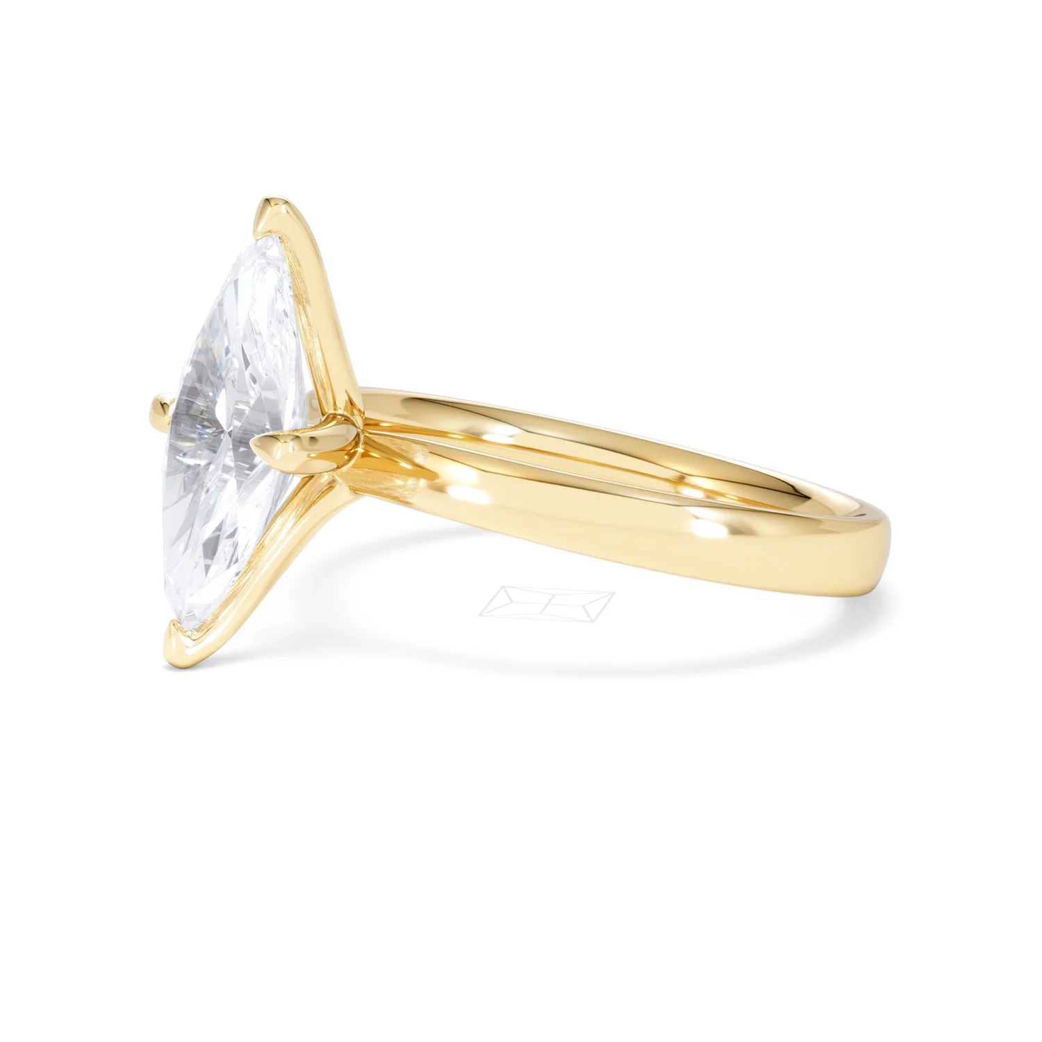 Origin Twist 2.00ct Marquise Cut Lab Diamond Solitaire Engagement Ring in 18K Yellow Gold - Image 74