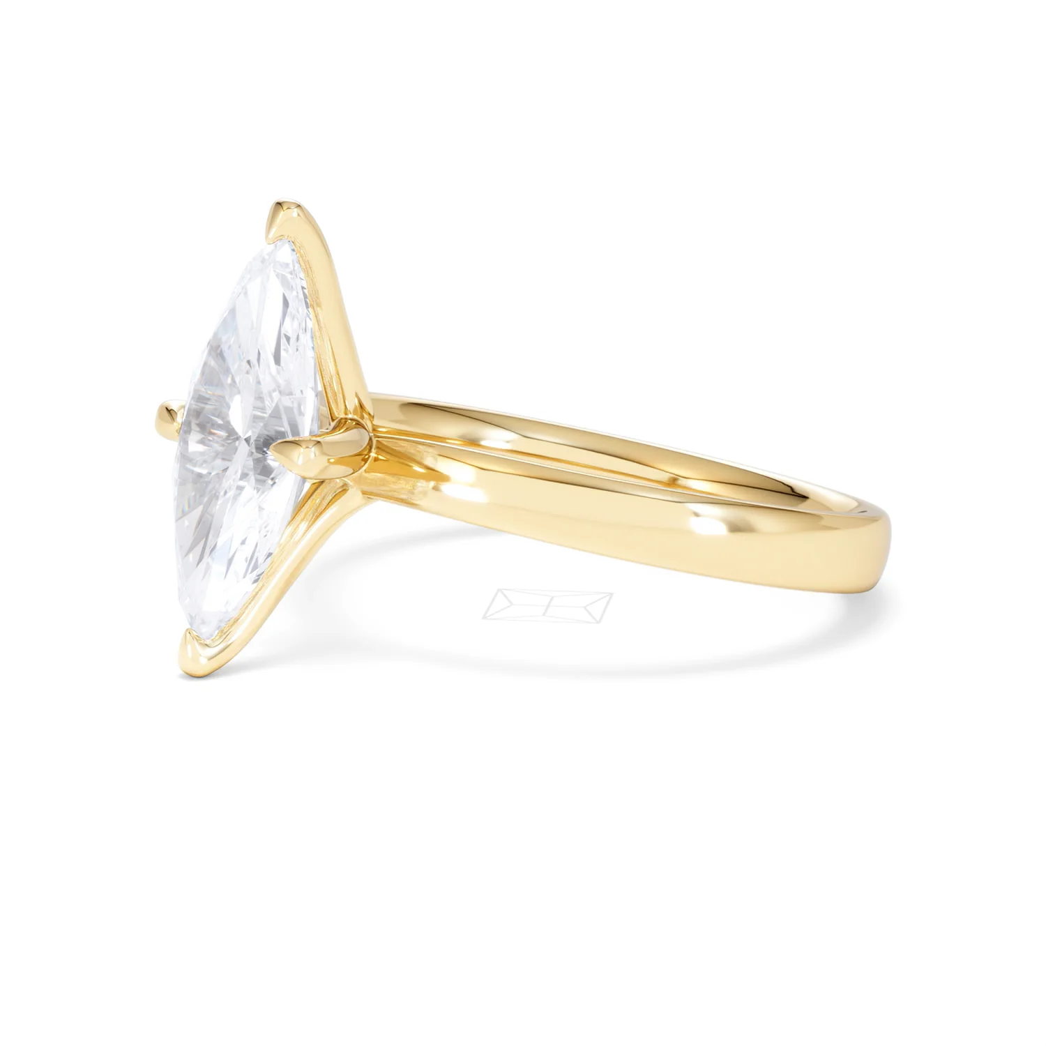 Origin Twist 2.00ct Marquise Cut Lab Diamond Solitaire Engagement Ring in 18K Yellow Gold - Image 75