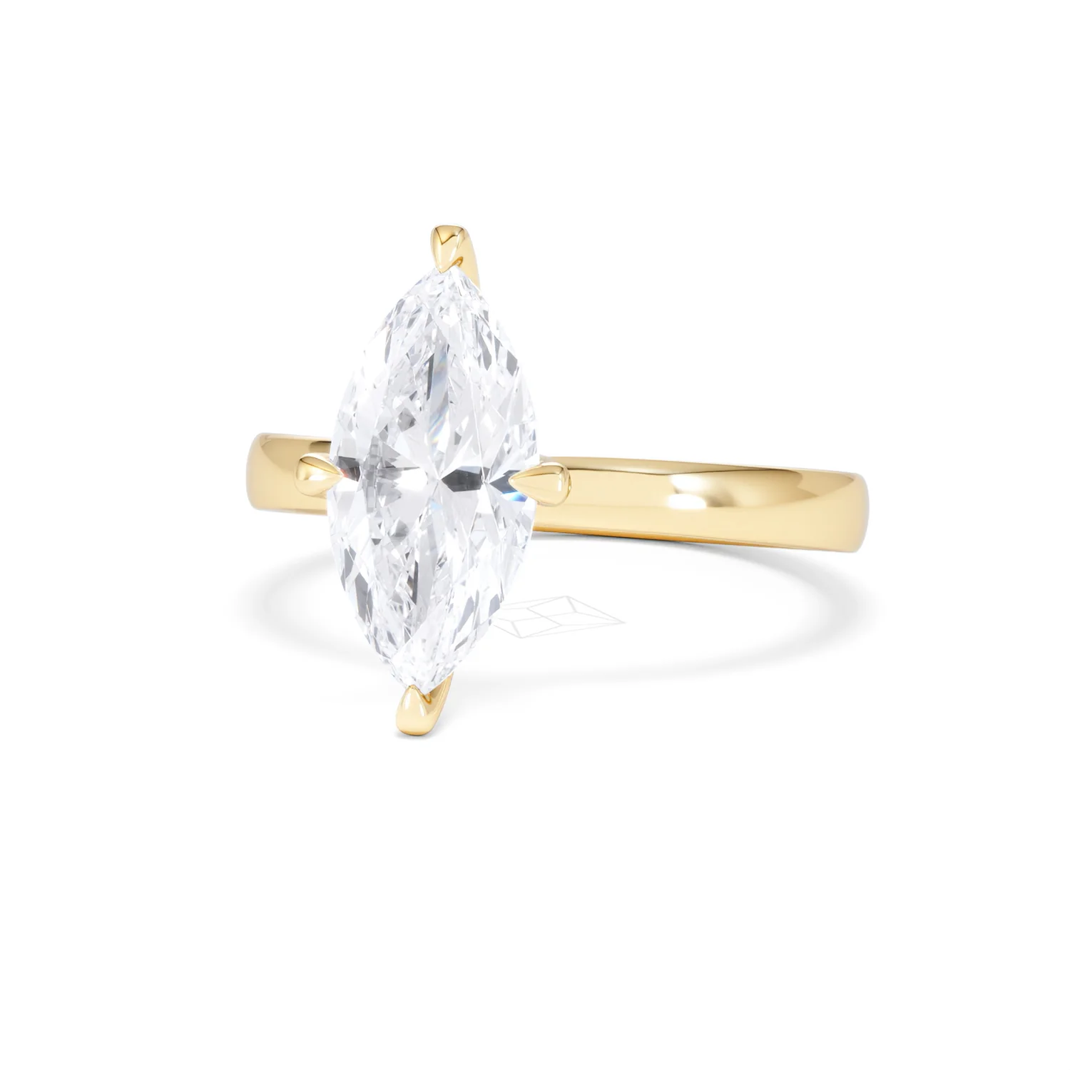 Origin Twist 2.00ct Marquise Cut Lab Diamond Solitaire Engagement Ring in 18K Yellow Gold - Image 83