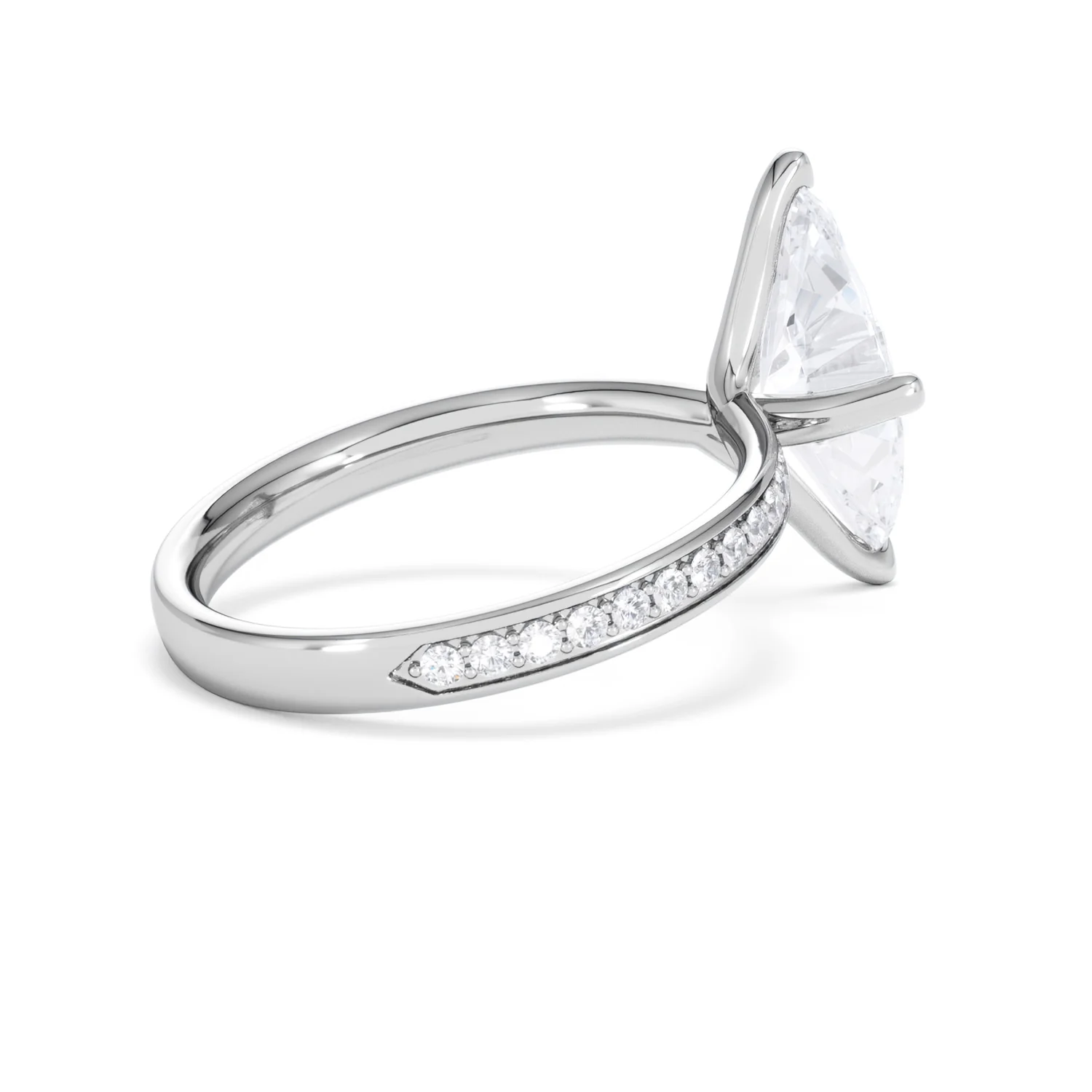 Origin Twist 2.00ct Marquise Cut Lab Diamond Solitaire Engagement Ring with Side Stones in 18K White Gold - Image 36