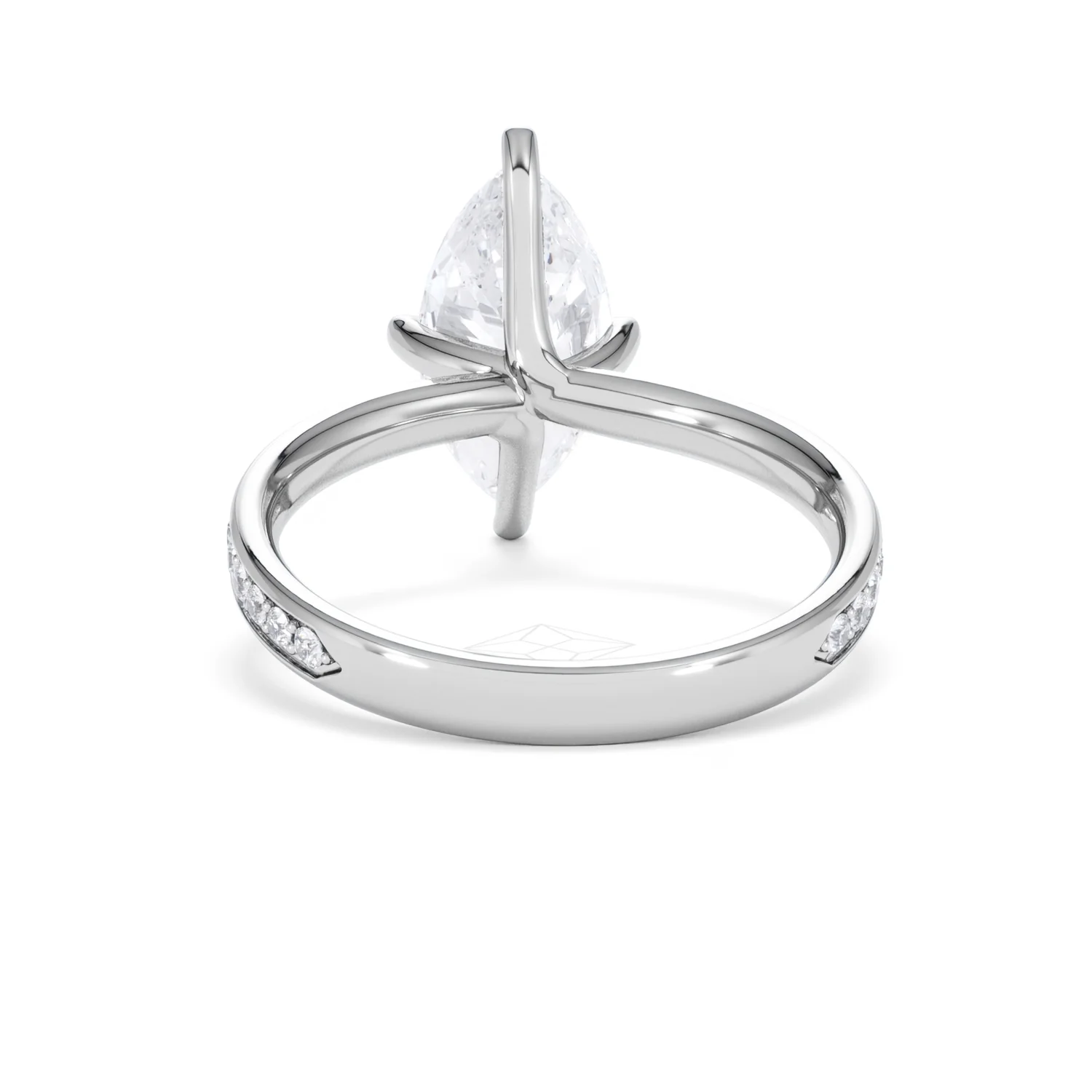 Origin Twist 2.00ct Marquise Cut Lab Diamond Solitaire Engagement Ring with Side Stones in 18K White Gold - Image 50