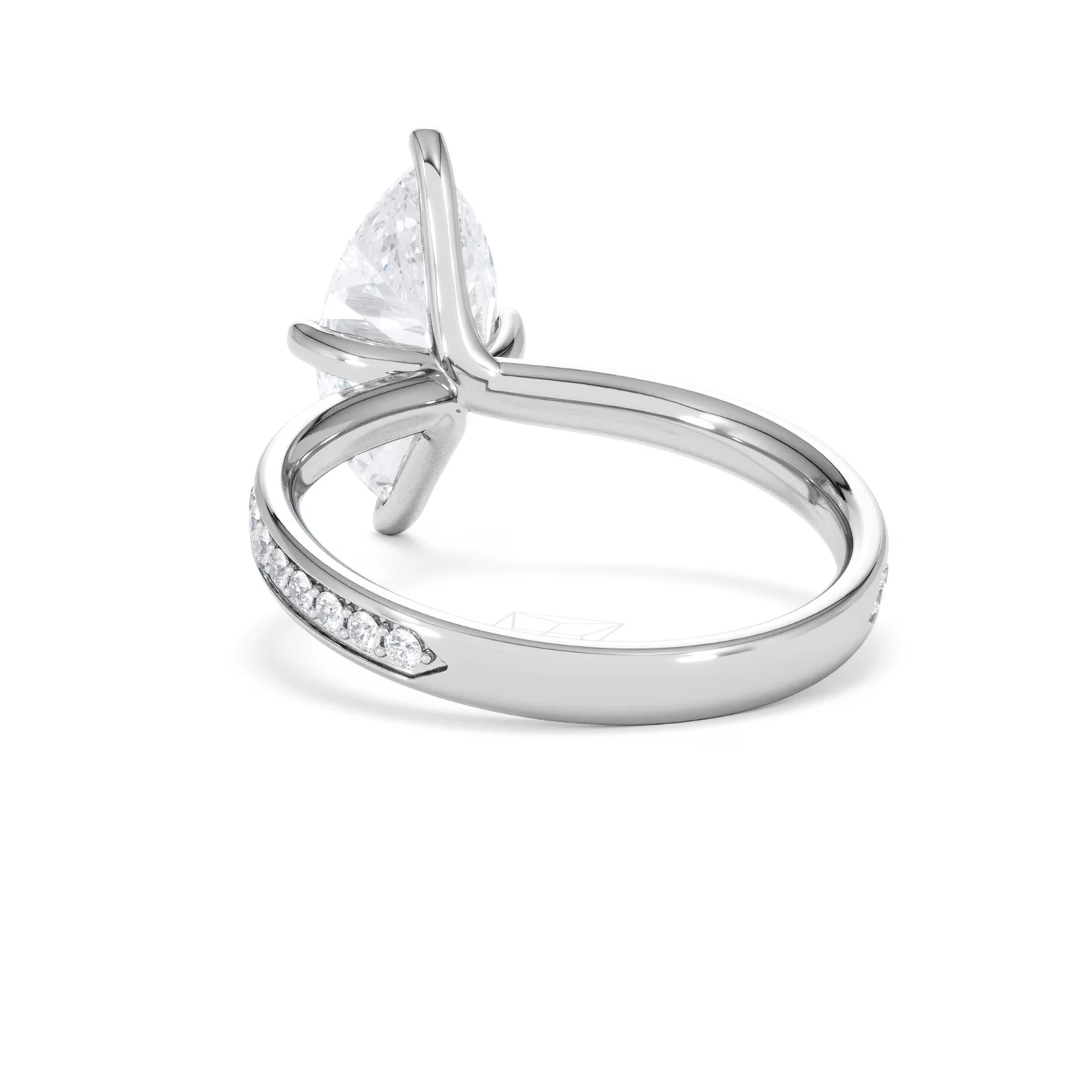 Origin Twist 2.00ct Marquise Cut Lab Diamond Solitaire Engagement Ring with Side Stones in 18K White Gold - Image 54
