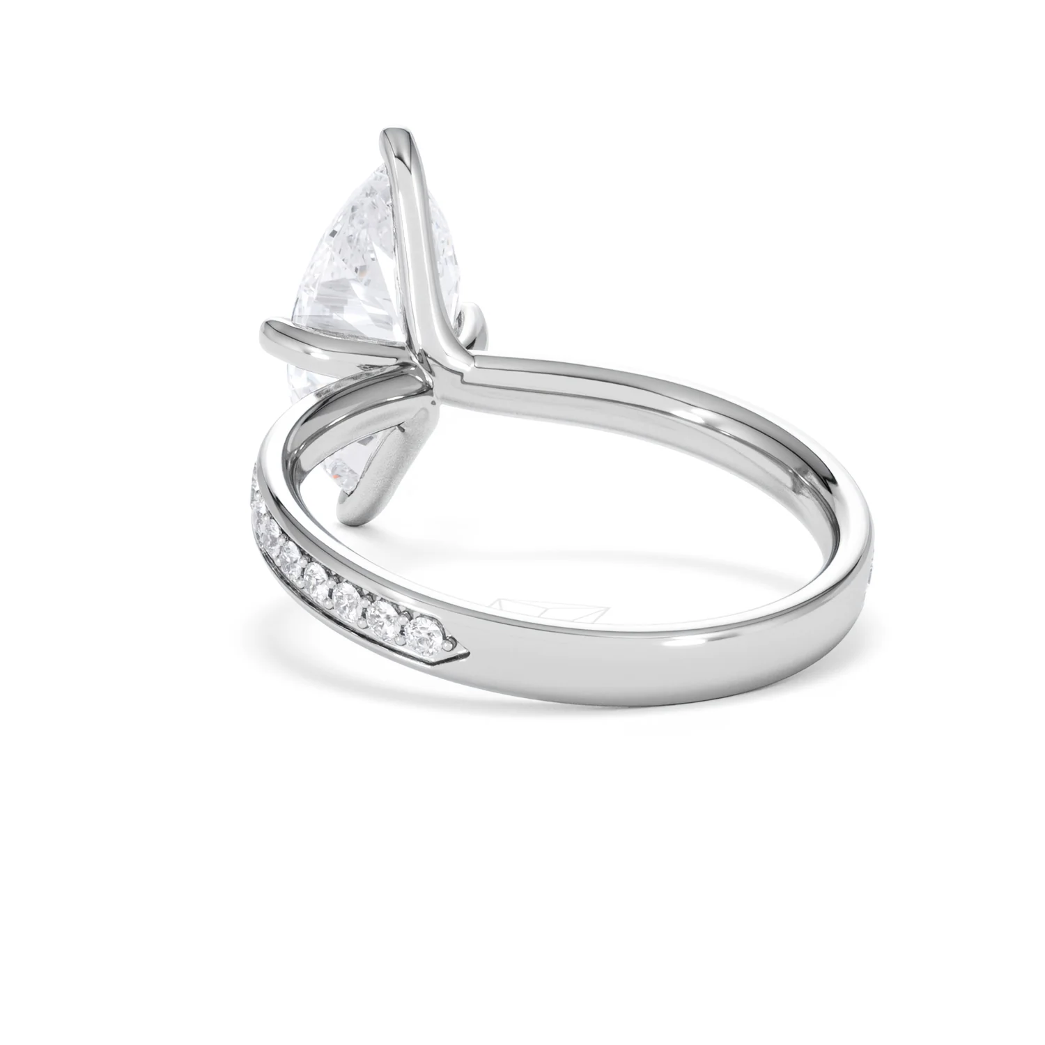 Origin Twist 2.00ct Marquise Cut Lab Diamond Solitaire Engagement Ring with Side Stones in 18K White Gold - Image 55