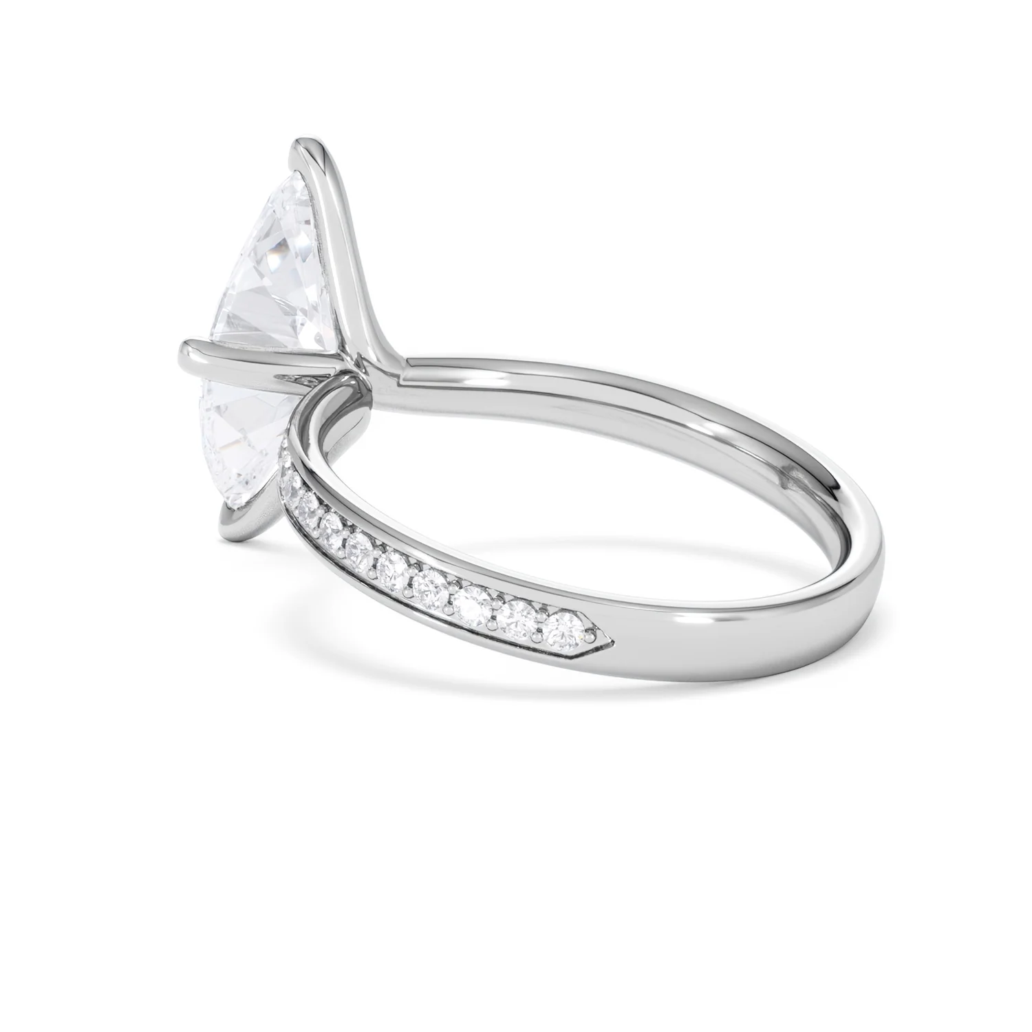 Origin Twist 2.00ct Marquise Cut Lab Diamond Solitaire Engagement Ring with Side Stones in 18K White Gold - Image 60
