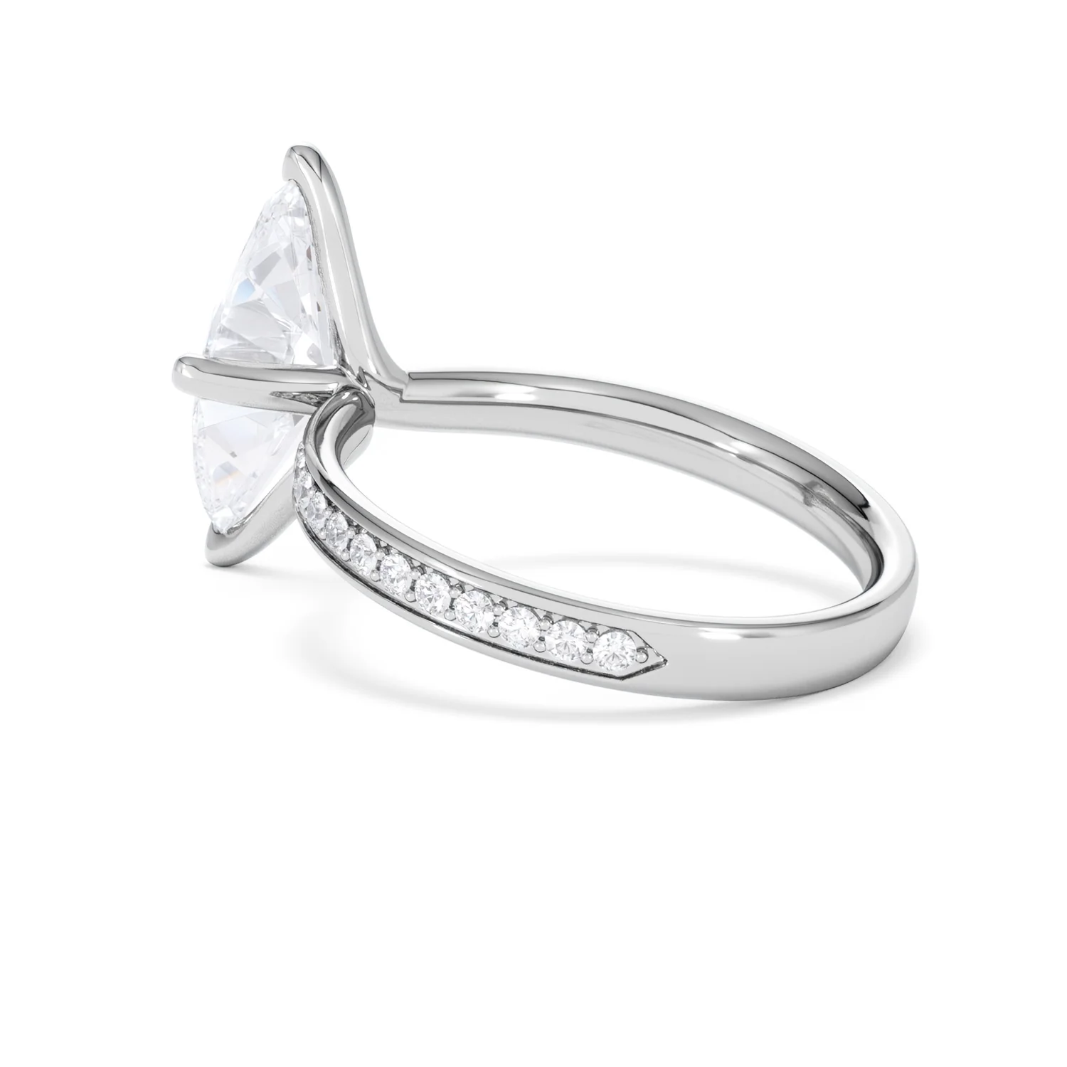 Origin Twist 2.00ct Marquise Cut Lab Diamond Solitaire Engagement Ring with Side Stones in 18K White Gold - Image 61
