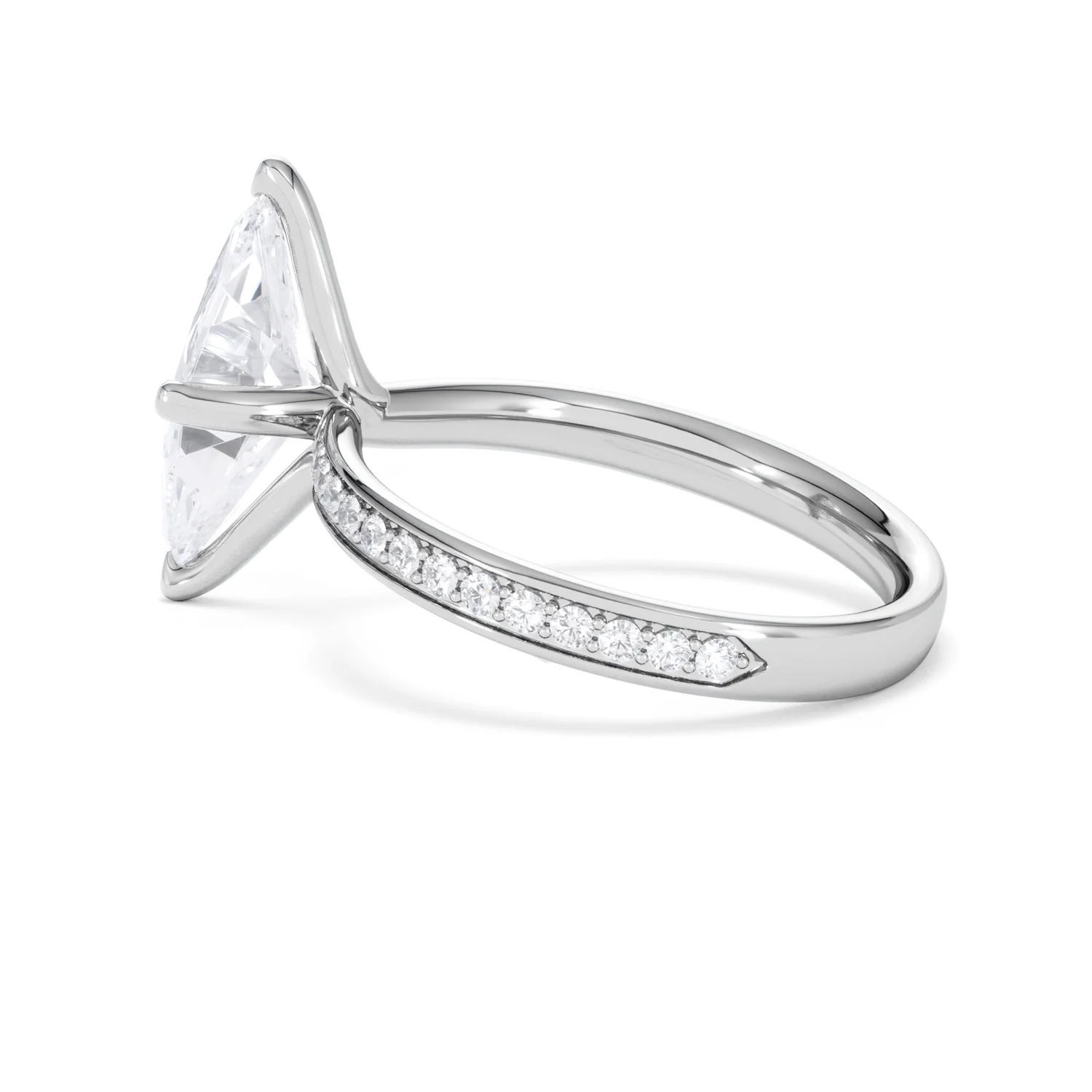 Origin Twist 2.00ct Marquise Cut Lab Diamond Solitaire Engagement Ring with Side Stones in 18K White Gold - Image 64