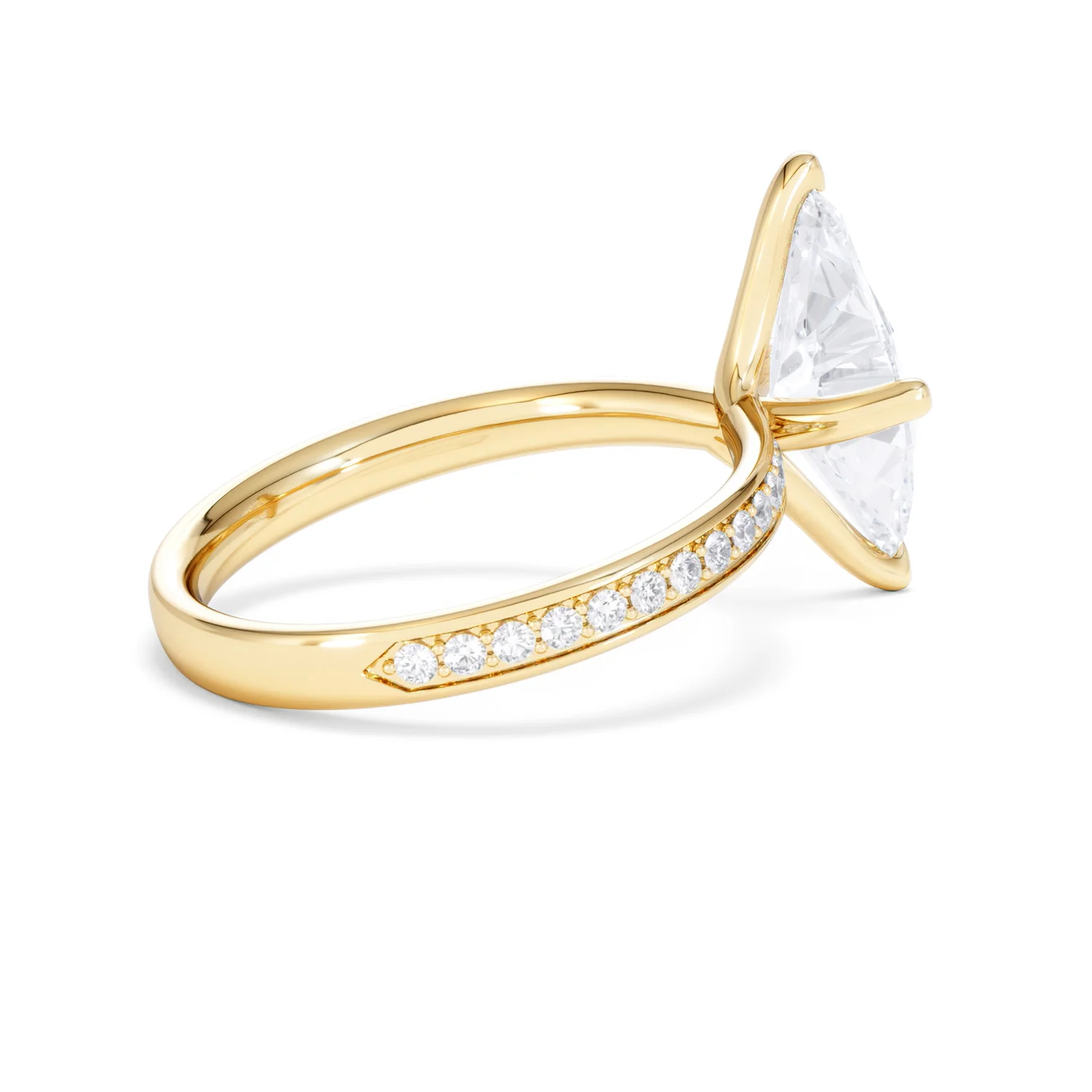 Origin Twist 2.00ct Marquise Cut Lab Diamond Solitaire Engagement Ring with Side Stones in 18K Yellow Gold - Image 35