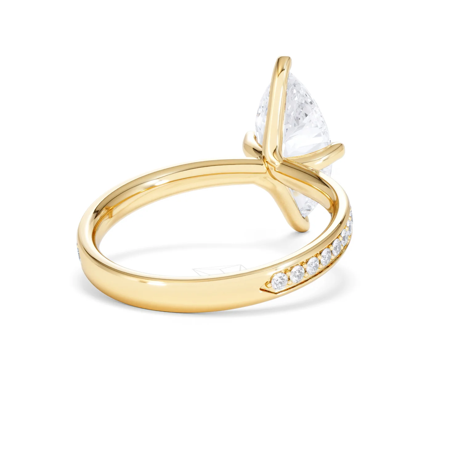 Origin Twist 2.00ct Marquise Cut Lab Diamond Solitaire Engagement Ring with Side Stones in 18K Yellow Gold - Image 43