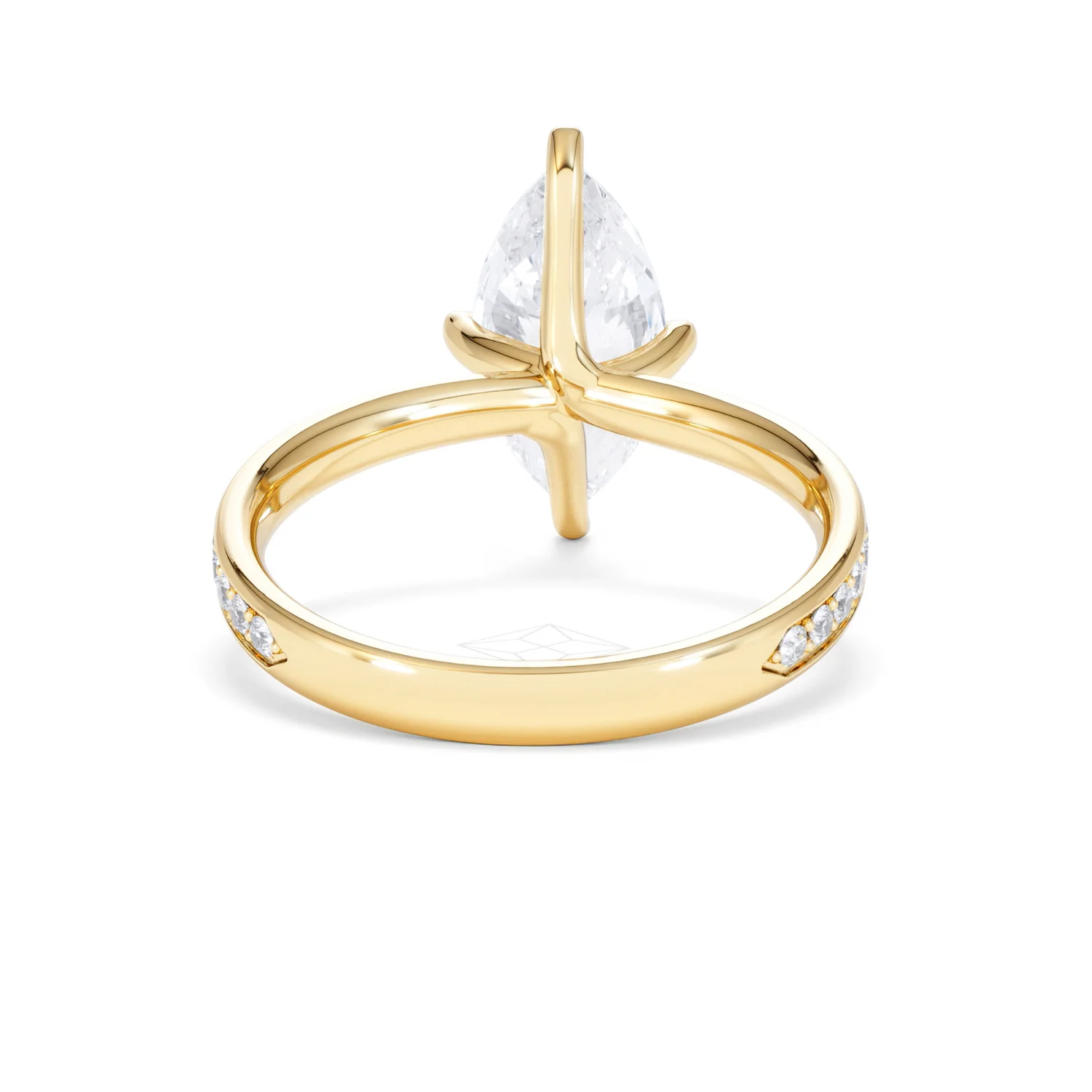 Origin Twist 2.00ct Marquise Cut Lab Diamond Solitaire Engagement Ring with Side Stones in 18K Yellow Gold - Image 48