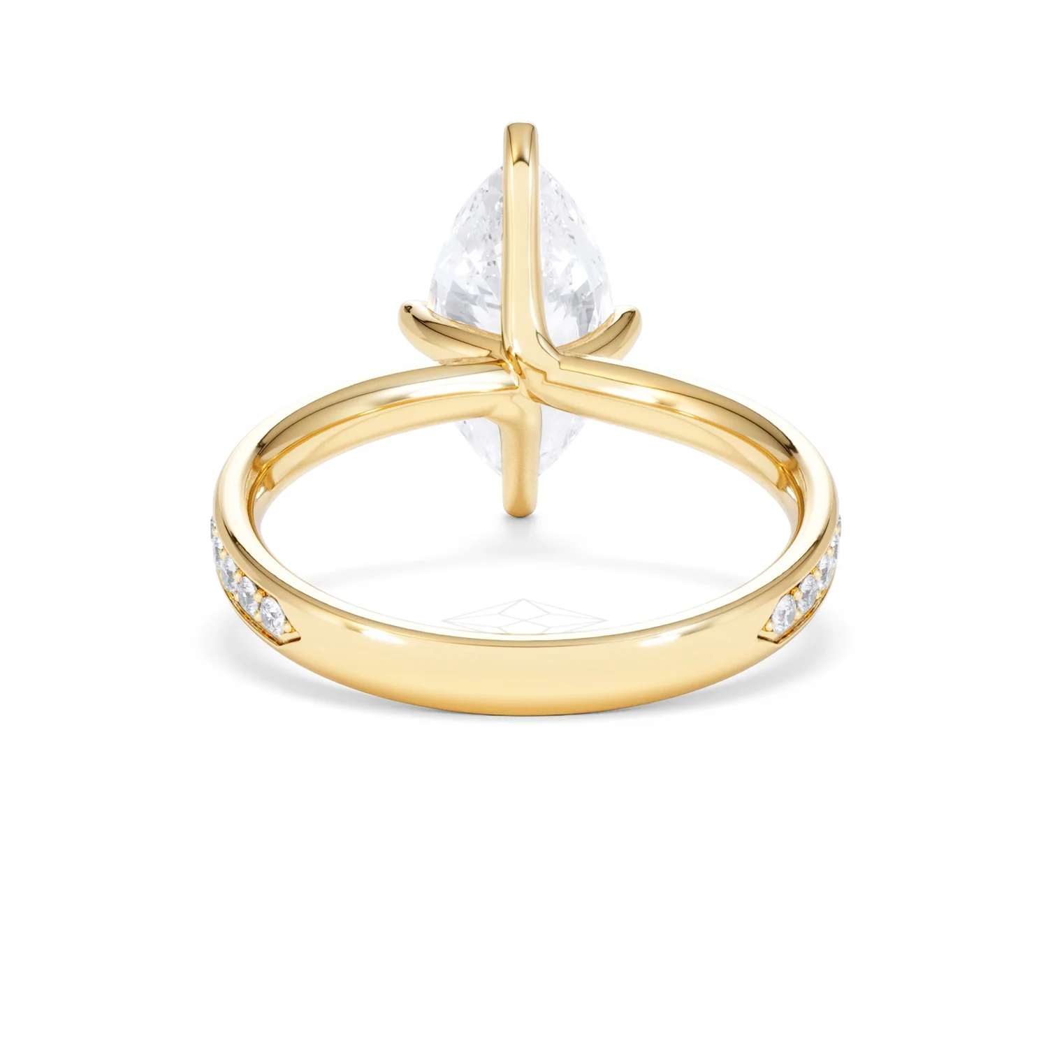 Origin Twist 2.00ct Marquise Cut Lab Diamond Solitaire Engagement Ring with Side Stones in 18K Yellow Gold - Image 49