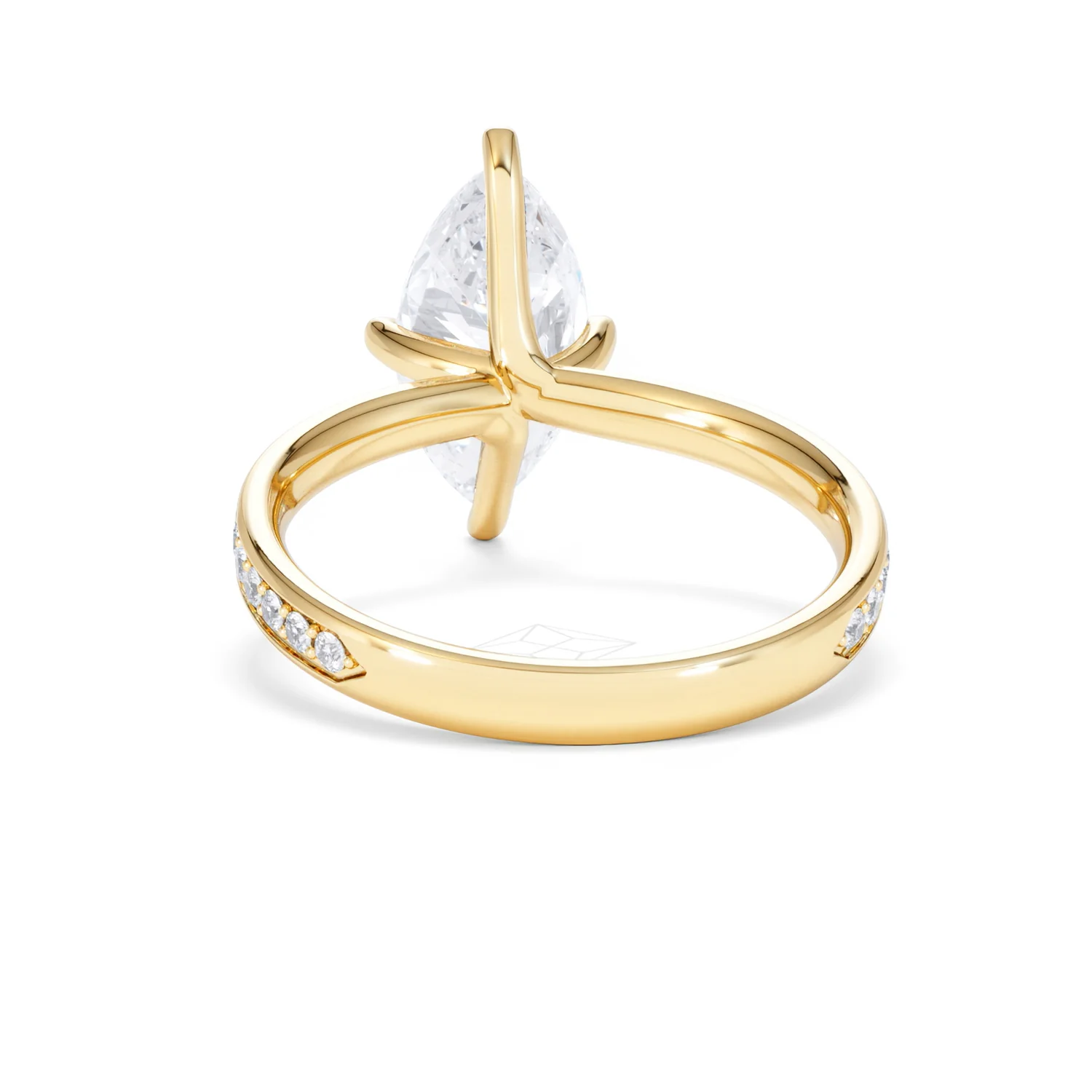 Origin Twist 2.00ct Marquise Cut Lab Diamond Solitaire Engagement Ring with Side Stones in 18K Yellow Gold - Image 51