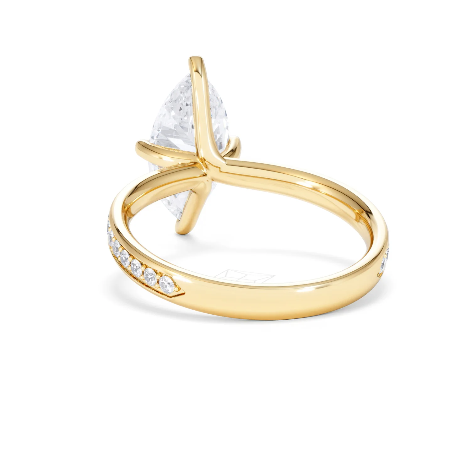 Origin Twist 2.00ct Marquise Cut Lab Diamond Solitaire Engagement Ring with Side Stones in 18K Yellow Gold - Image 53