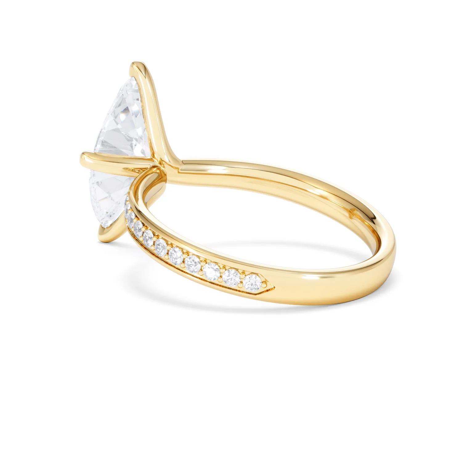 Origin Twist 2.00ct Marquise Cut Lab Diamond Solitaire Engagement Ring with Side Stones in 18K Yellow Gold - Image 60