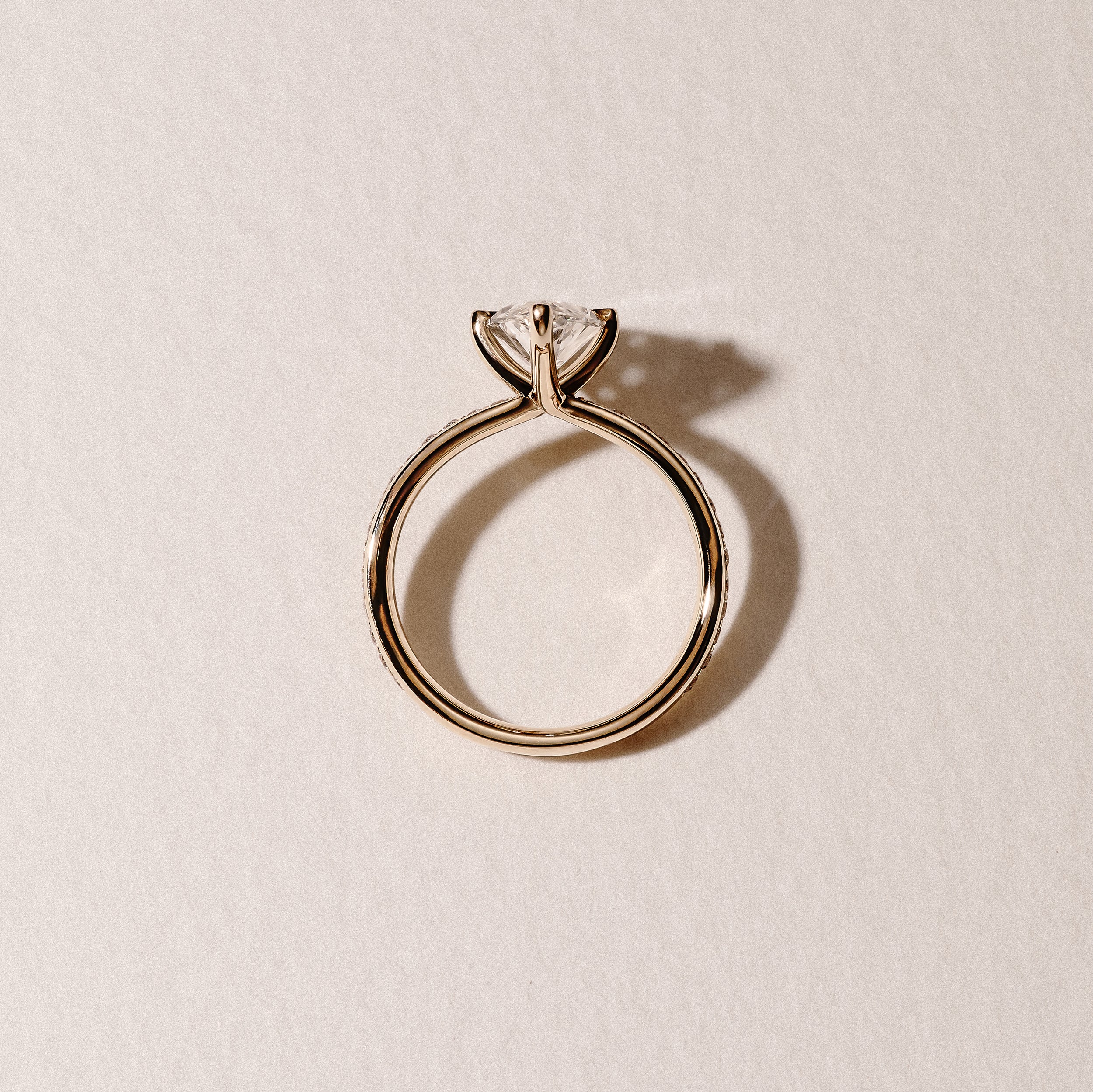 Origin Twist 2.00ct Marquise Cut Lab Diamond Solitaire Engagement Ring with Side Stones in 18K Yellow Gold - Image 8
