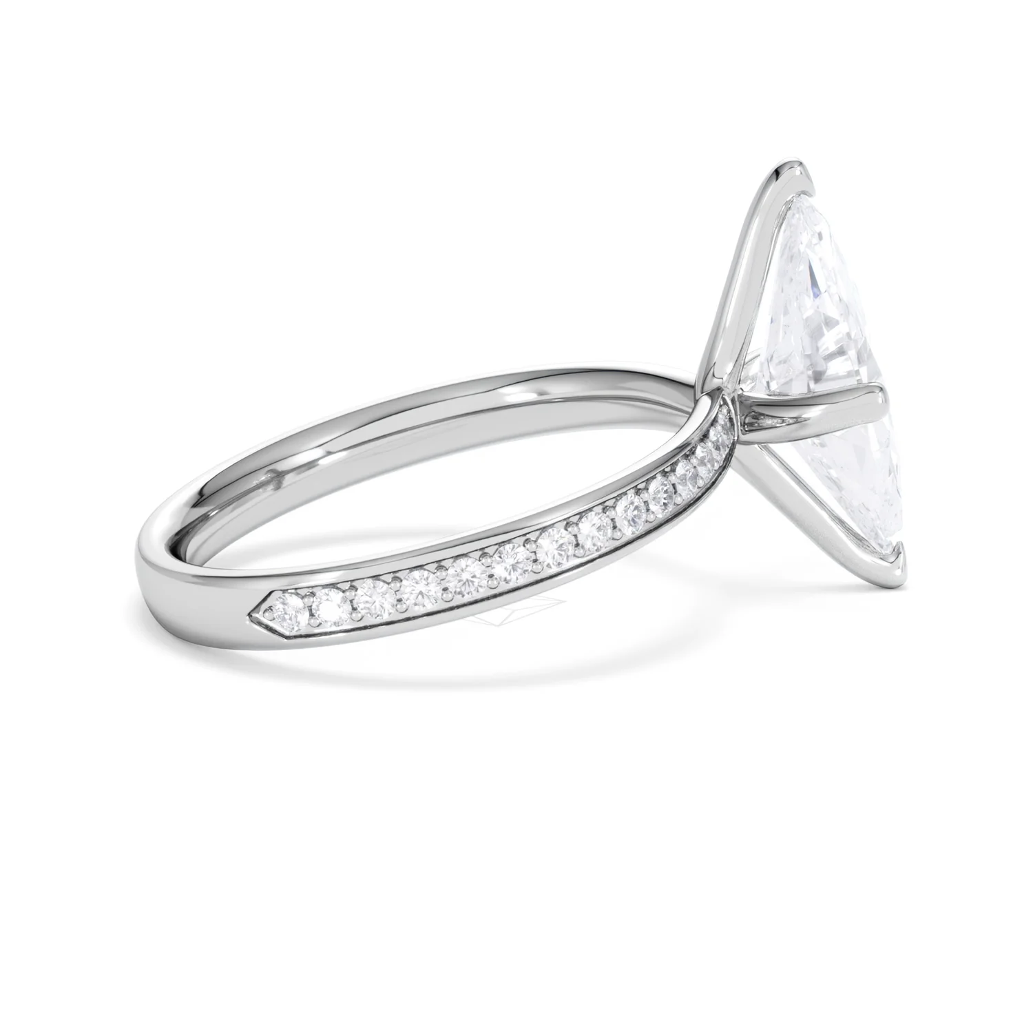 Origin Twist 2.00ct Marquise Cut Lab Diamond Solitaire Engagement Ring with Side Stones in Platinum - Image 31