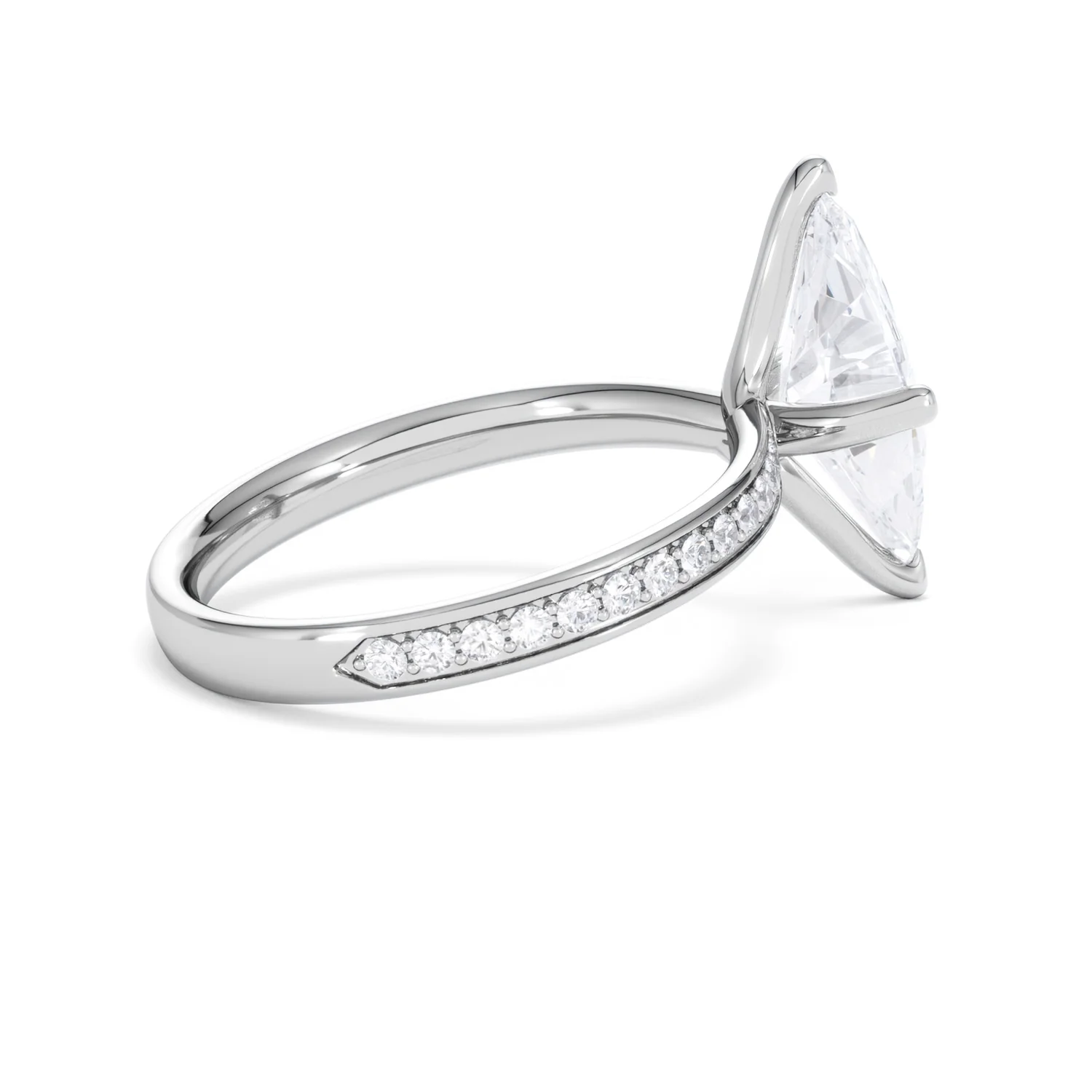 Origin Twist 2.00ct Marquise Cut Lab Diamond Solitaire Engagement Ring with Side Stones in Platinum - Image 34