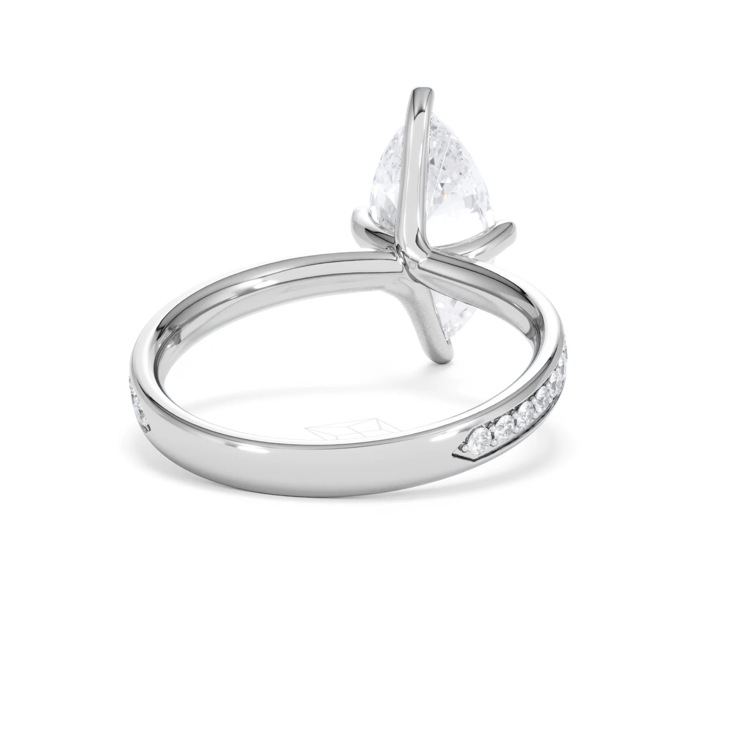 Origin Twist 2.00ct Marquise Cut Lab Diamond Solitaire Engagement Ring with Side Stones in Platinum - Image 45