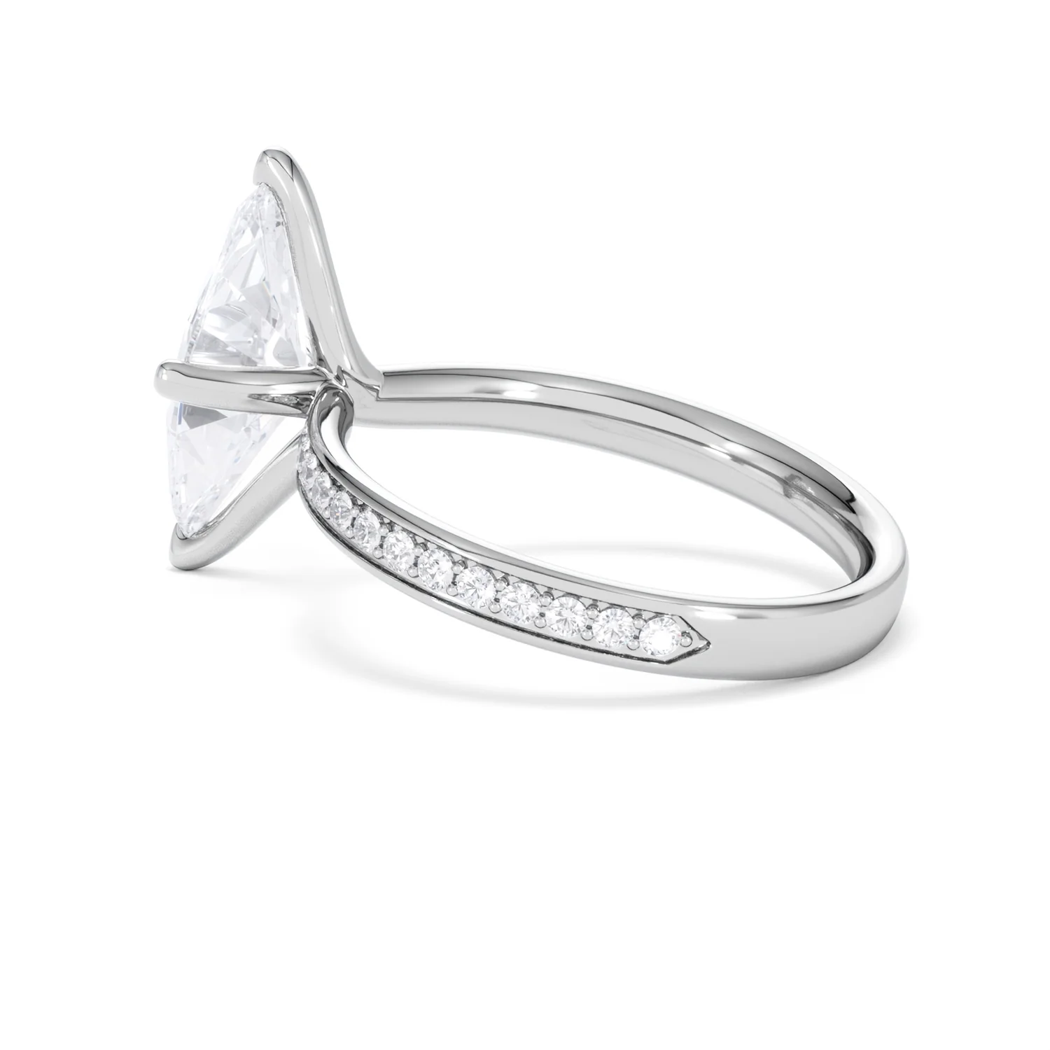 Origin Twist 2.00ct Marquise Cut Lab Diamond Solitaire Engagement Ring with Side Stones in Platinum - Image 63