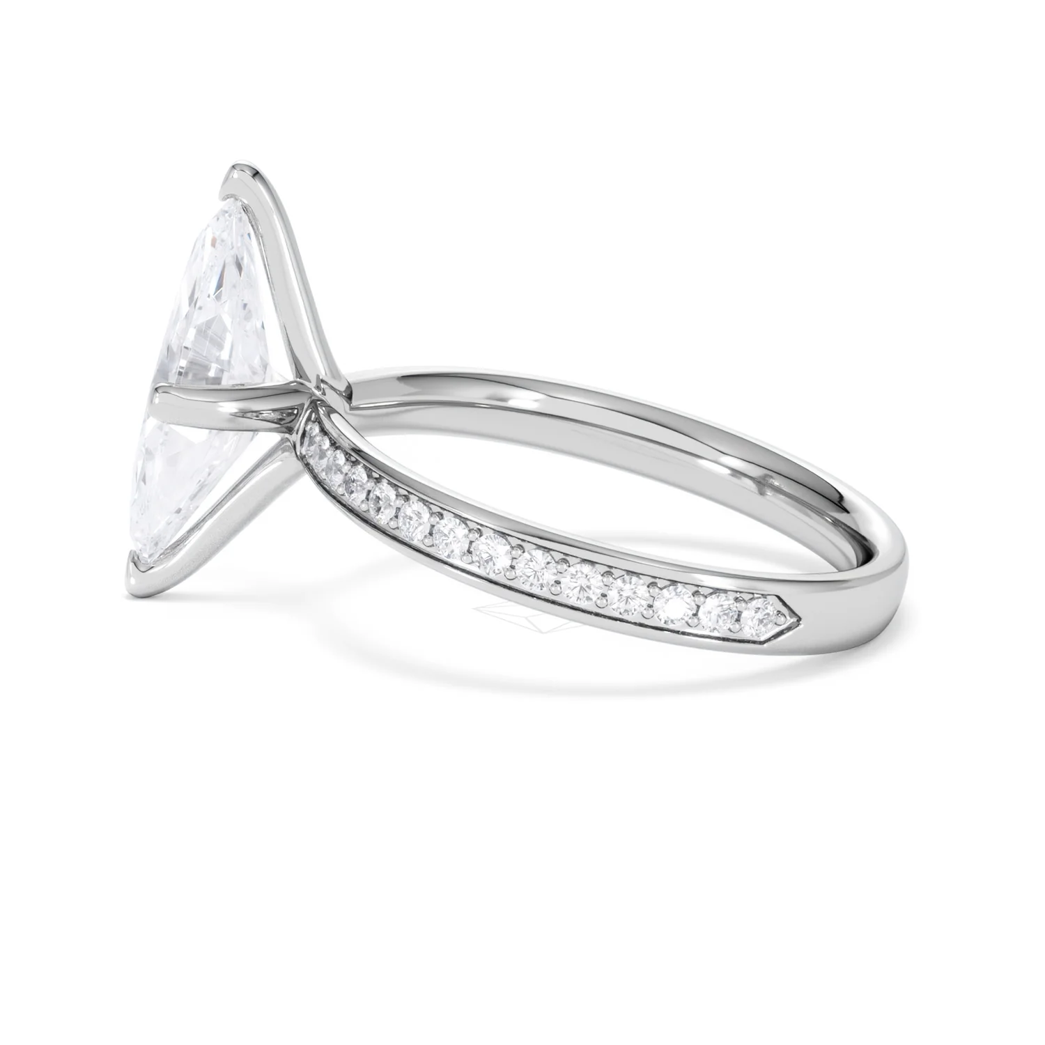 Origin Twist 2.00ct Marquise Cut Lab Diamond Solitaire Engagement Ring with Side Stones in Platinum - Image 67