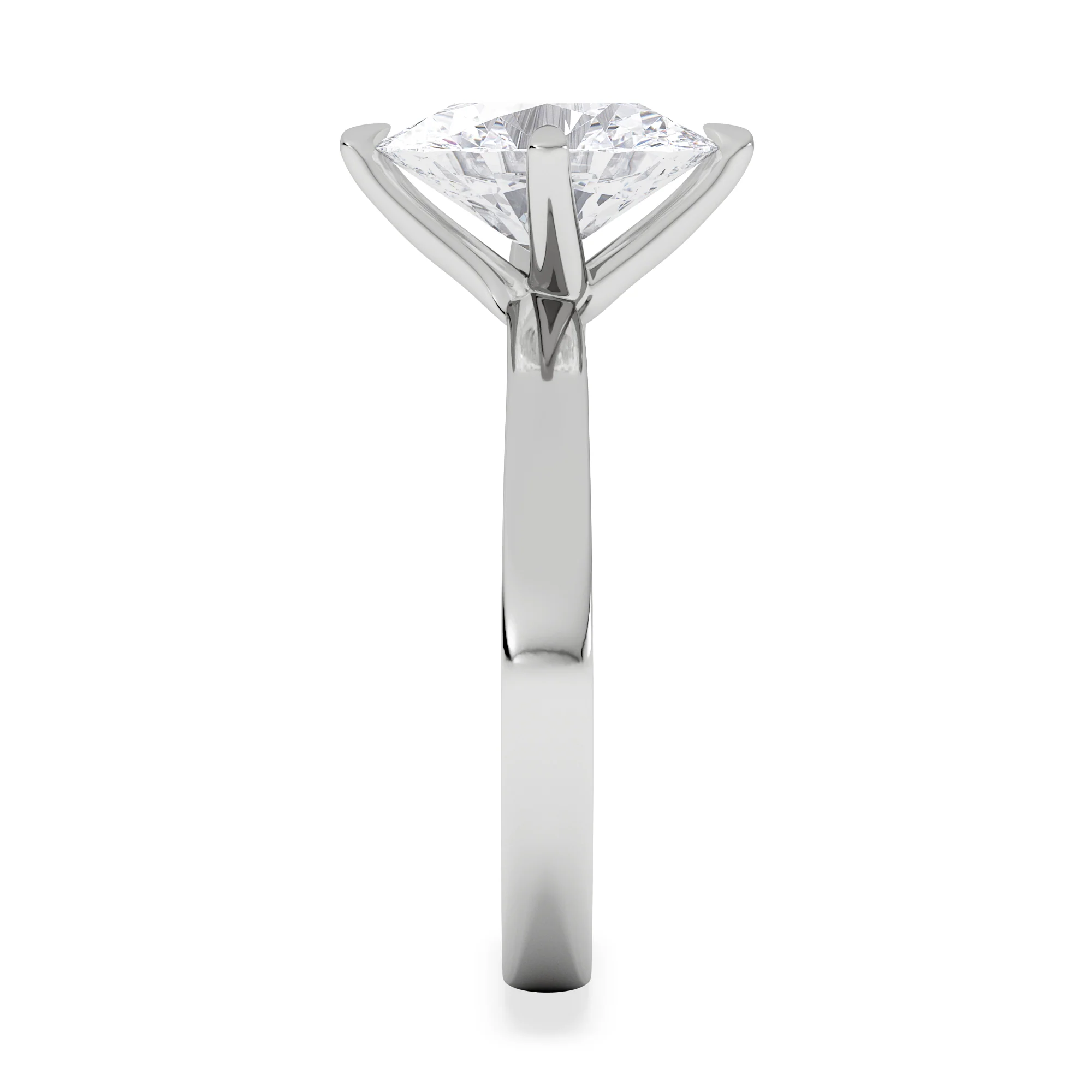 Origin Twist 2.00ct Oval Cut Lab Diamond Solitaire Engagement Ring in 18K White Gold - Image 5