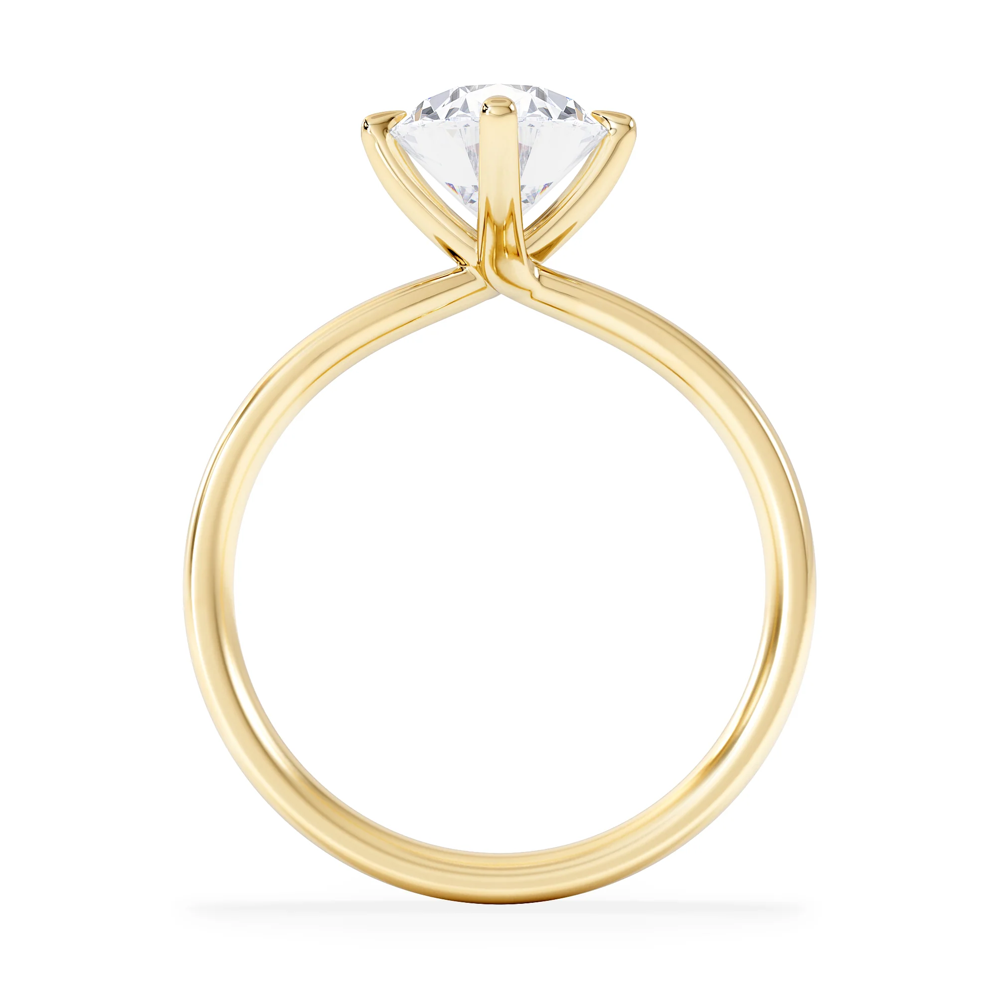 Origin Twist 2.00ct Oval Cut Lab Diamond Solitaire Engagement Ring in 18K Yellow Gold - Image 3