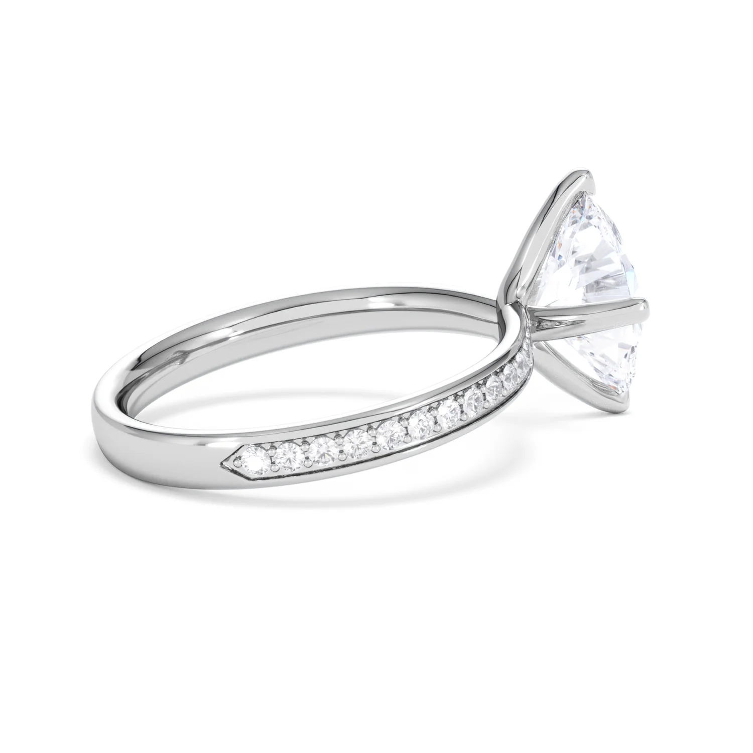 Origin Twist 2.00ct Oval Cut Lab Diamond Solitaire Engagement Ring with Side Stones in 18K White Gold - Image 34