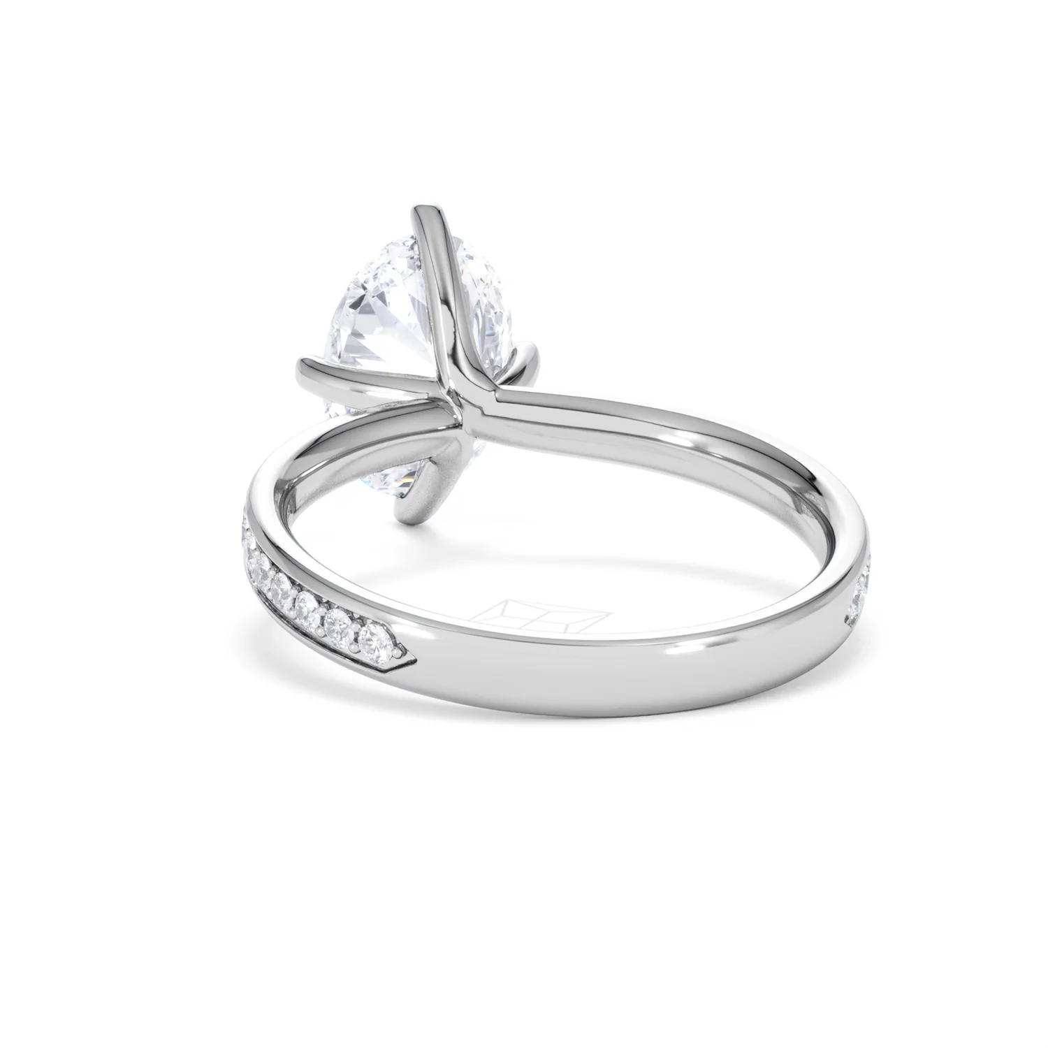 Origin Twist 2.00ct Oval Cut Lab Diamond Solitaire Engagement Ring with Side Stones in 18K White Gold - Image 53