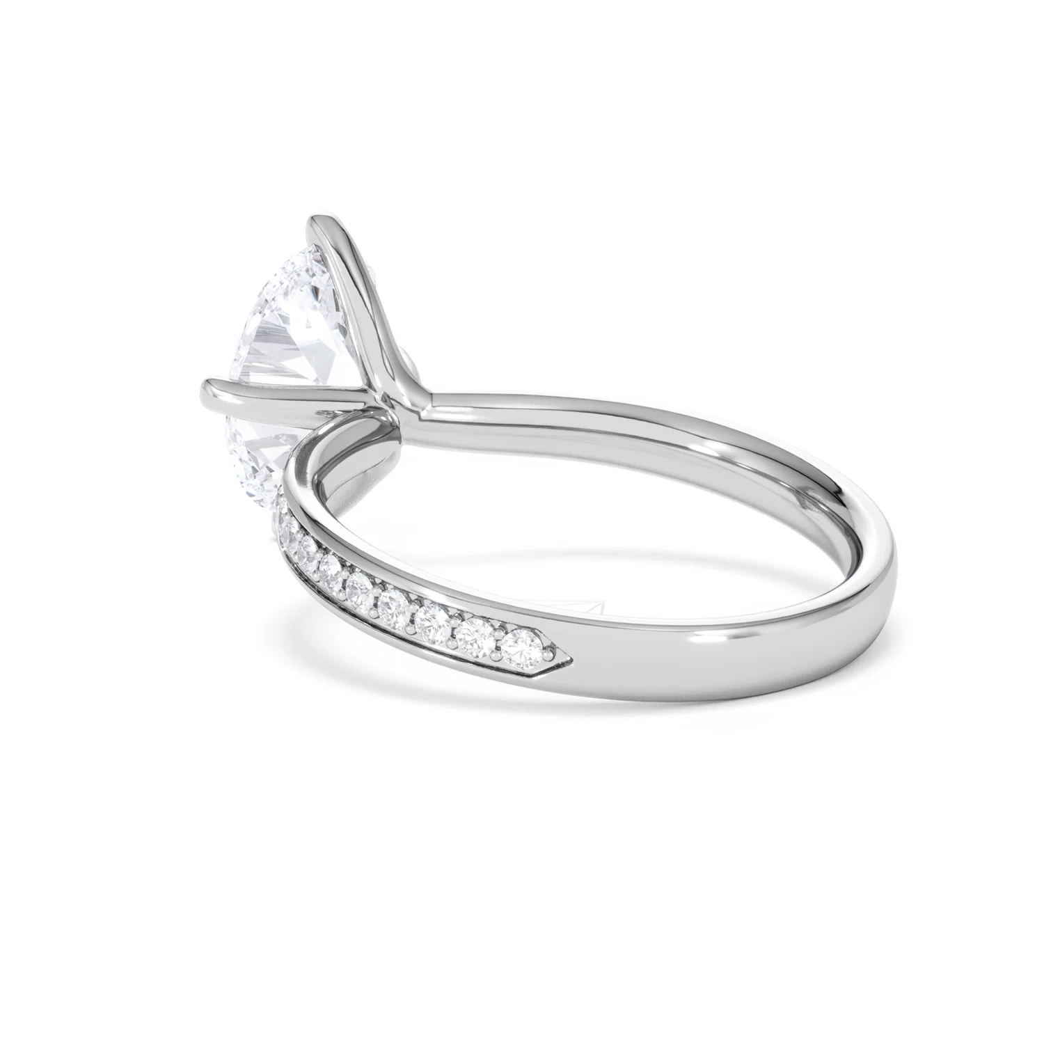 Origin Twist 2.00ct Oval Cut Lab Diamond Solitaire Engagement Ring with Side Stones in 18K White Gold - Image 58