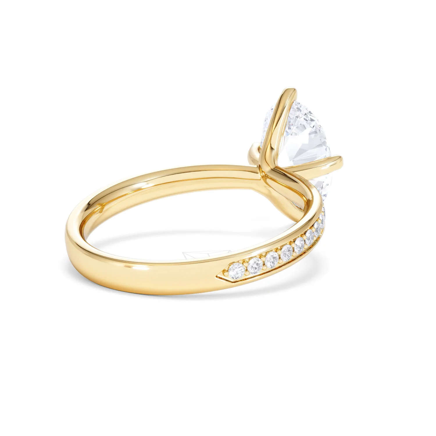 Origin Twist 2.00ct Oval Cut Lab Diamond Solitaire Engagement Ring with Side Stones in 18K Yellow Gold - Image 41