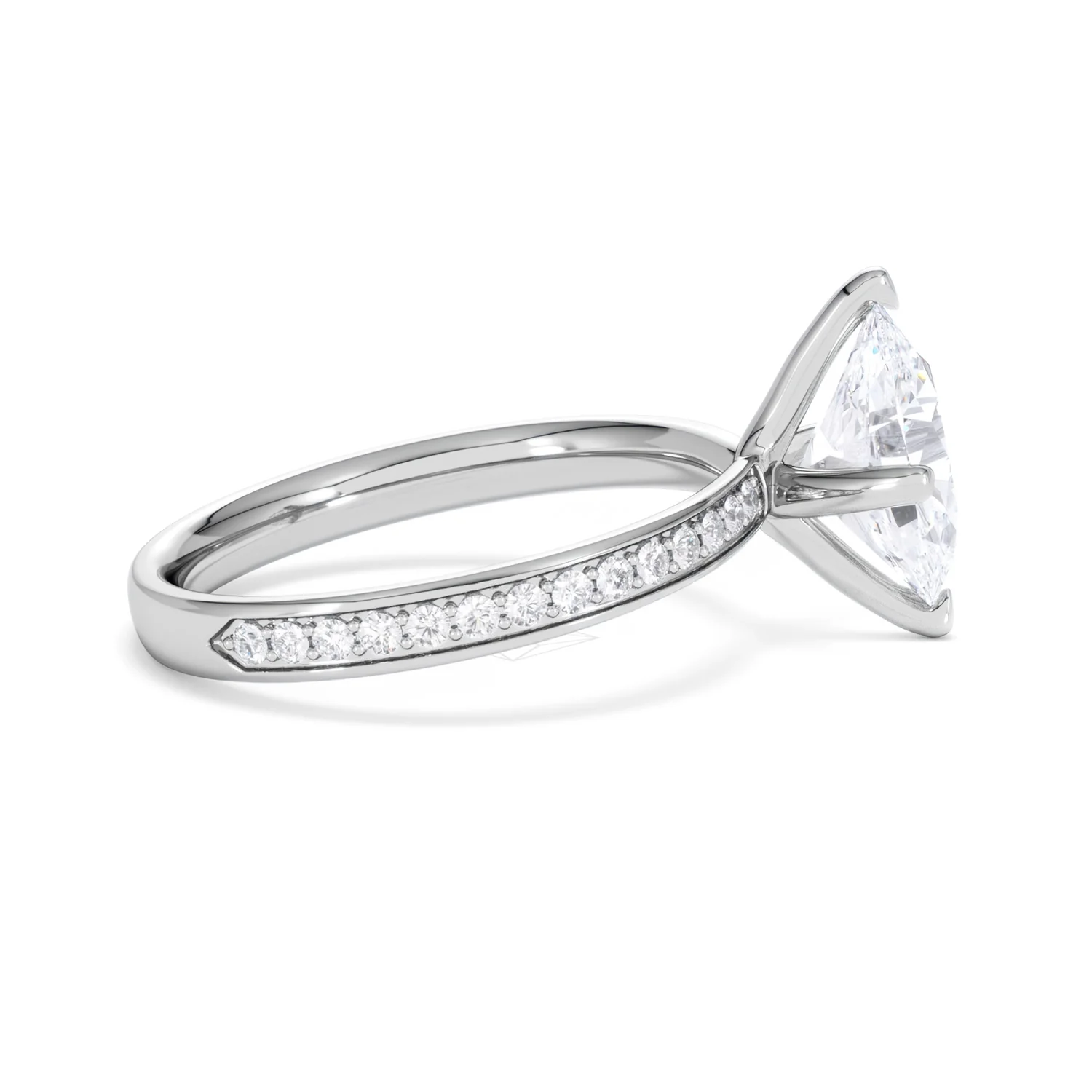 Origin Twist 2.00ct Oval Cut Lab Diamond Solitaire Engagement Ring with Side Stones in Platinum - Image 29