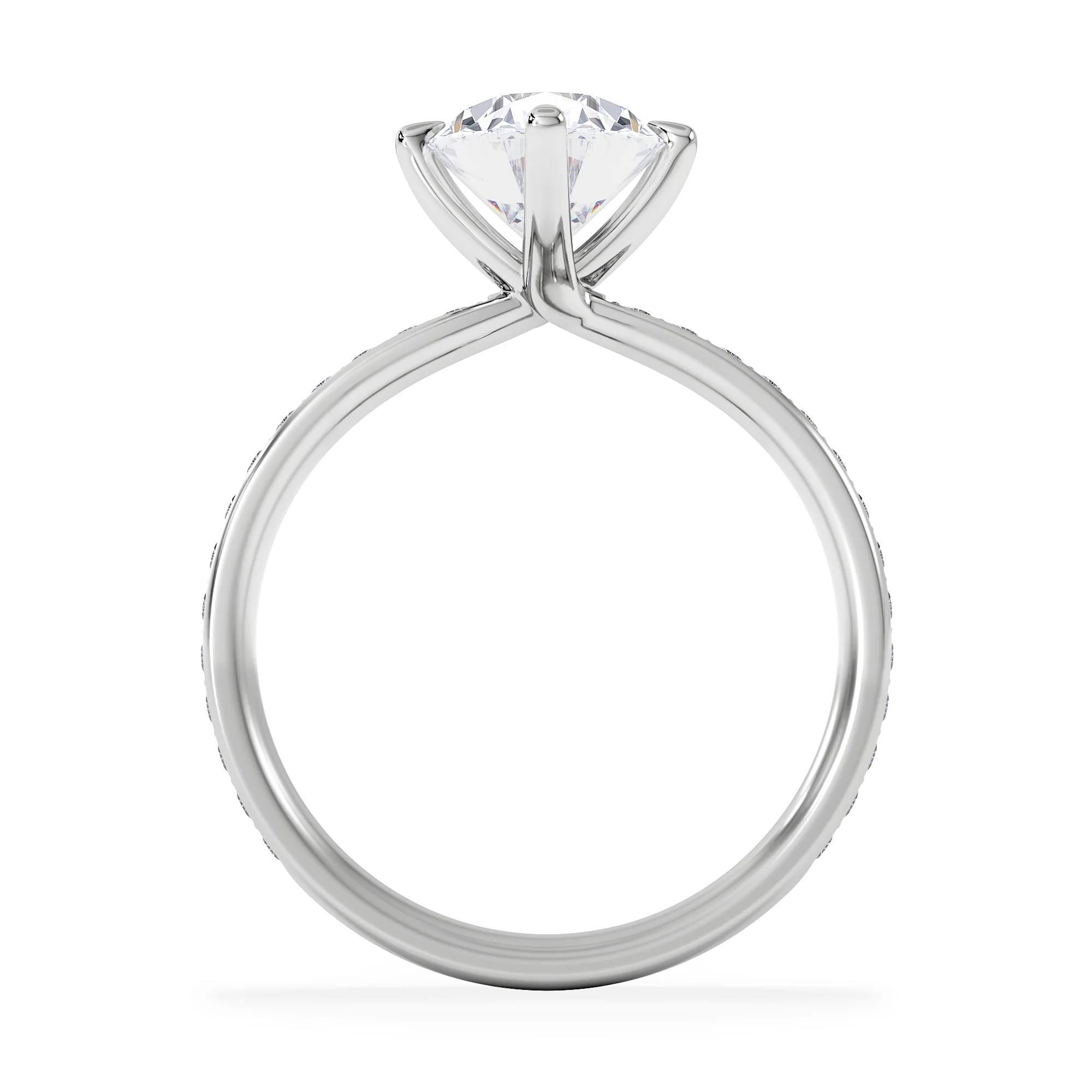 Origin Twist 2.00ct Oval Cut Lab Diamond Solitaire Engagement Ring with Side Stones in Platinum - Image 3