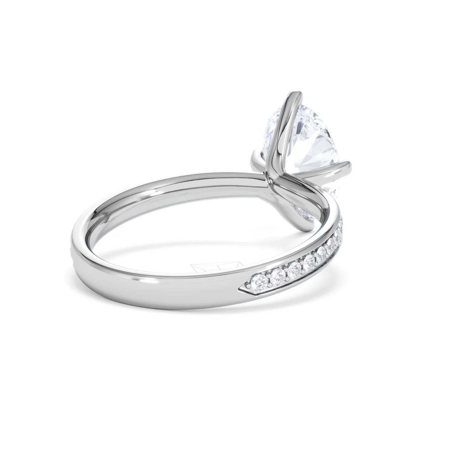 Origin Twist 2.00ct Oval Cut Lab Diamond Solitaire Engagement Ring with Side Stones in Platinum - Image 42