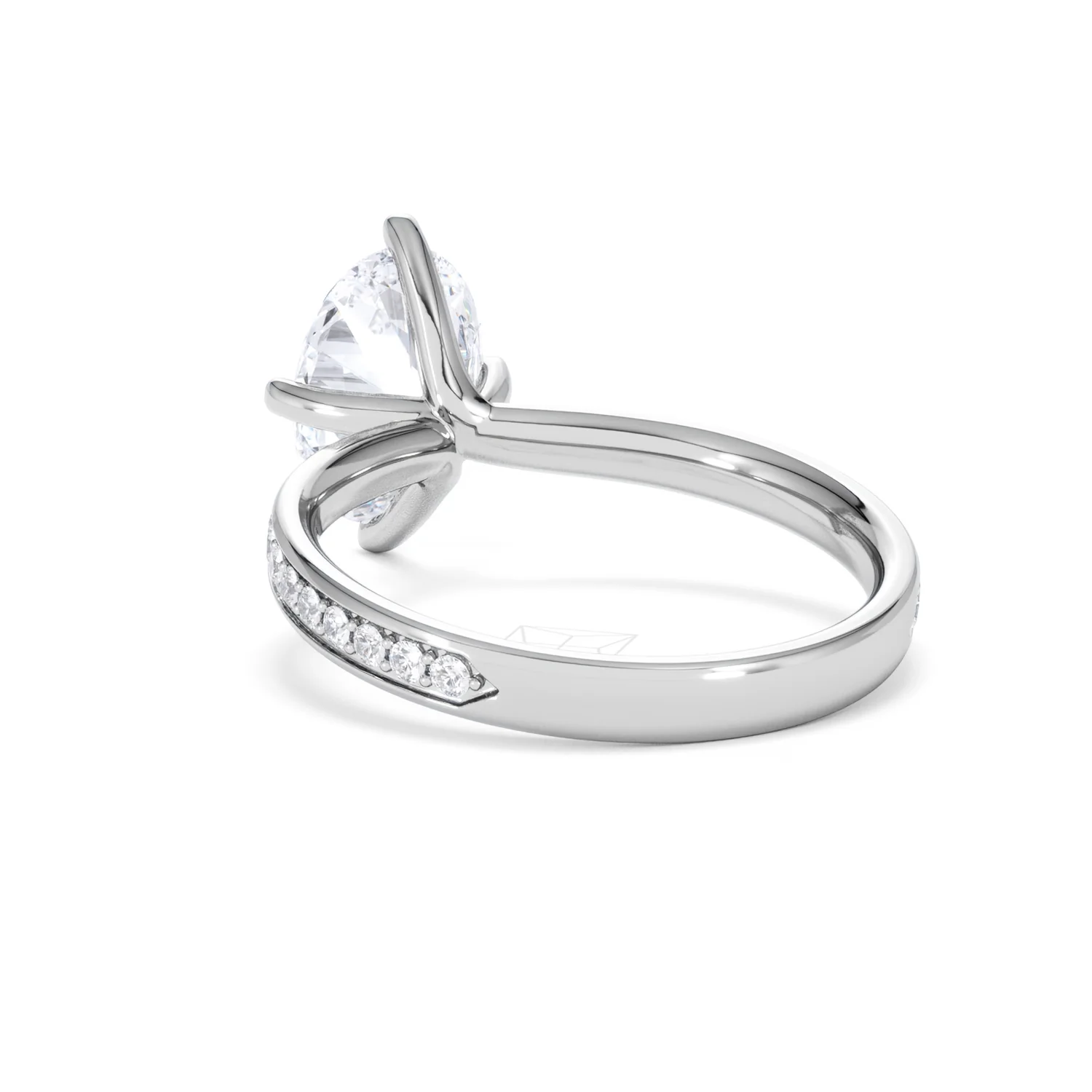 Origin Twist 2.00ct Oval Cut Lab Diamond Solitaire Engagement Ring with Side Stones in Platinum - Image 55