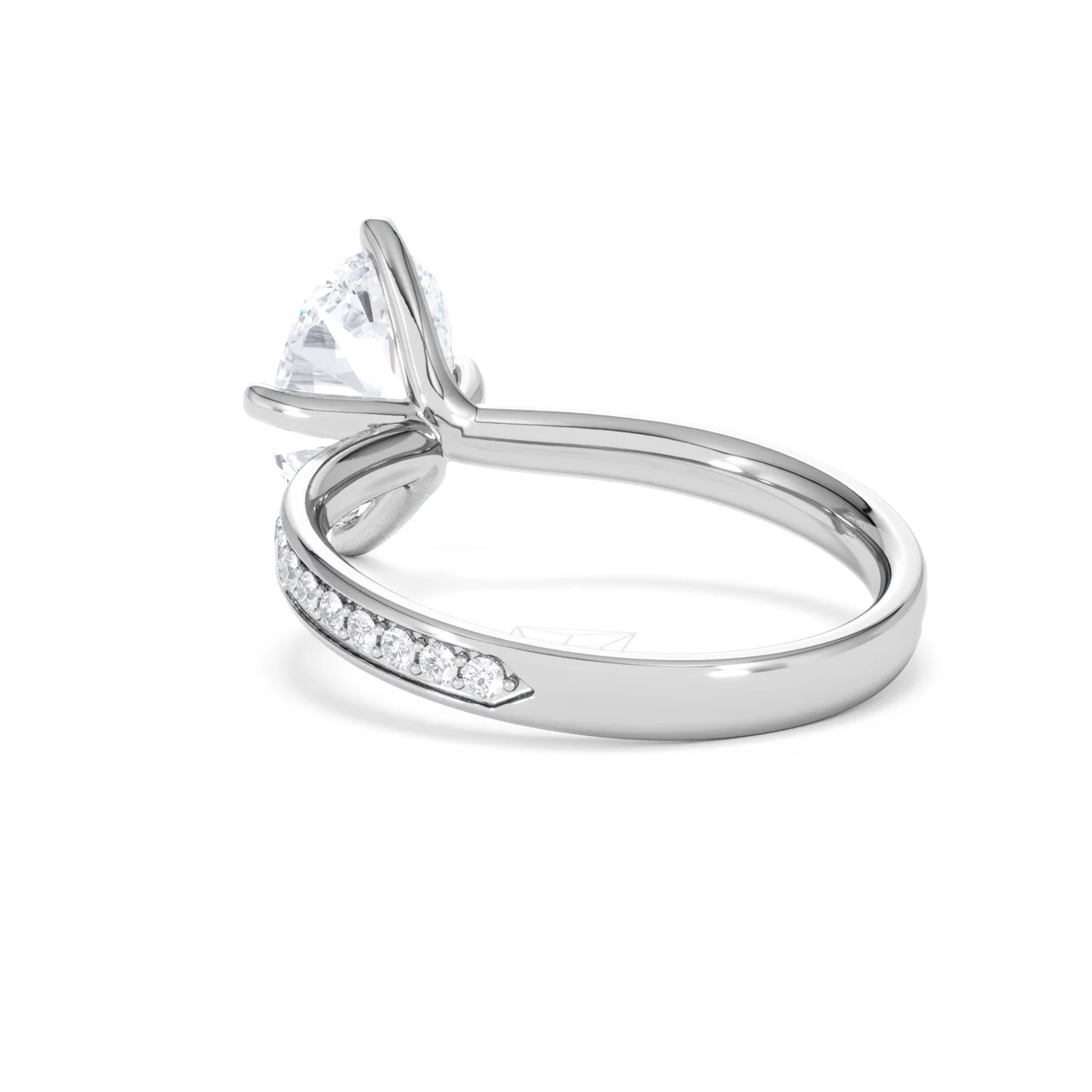 Origin Twist 2.00ct Oval Cut Lab Diamond Solitaire Engagement Ring with Side Stones in Platinum - Image 56