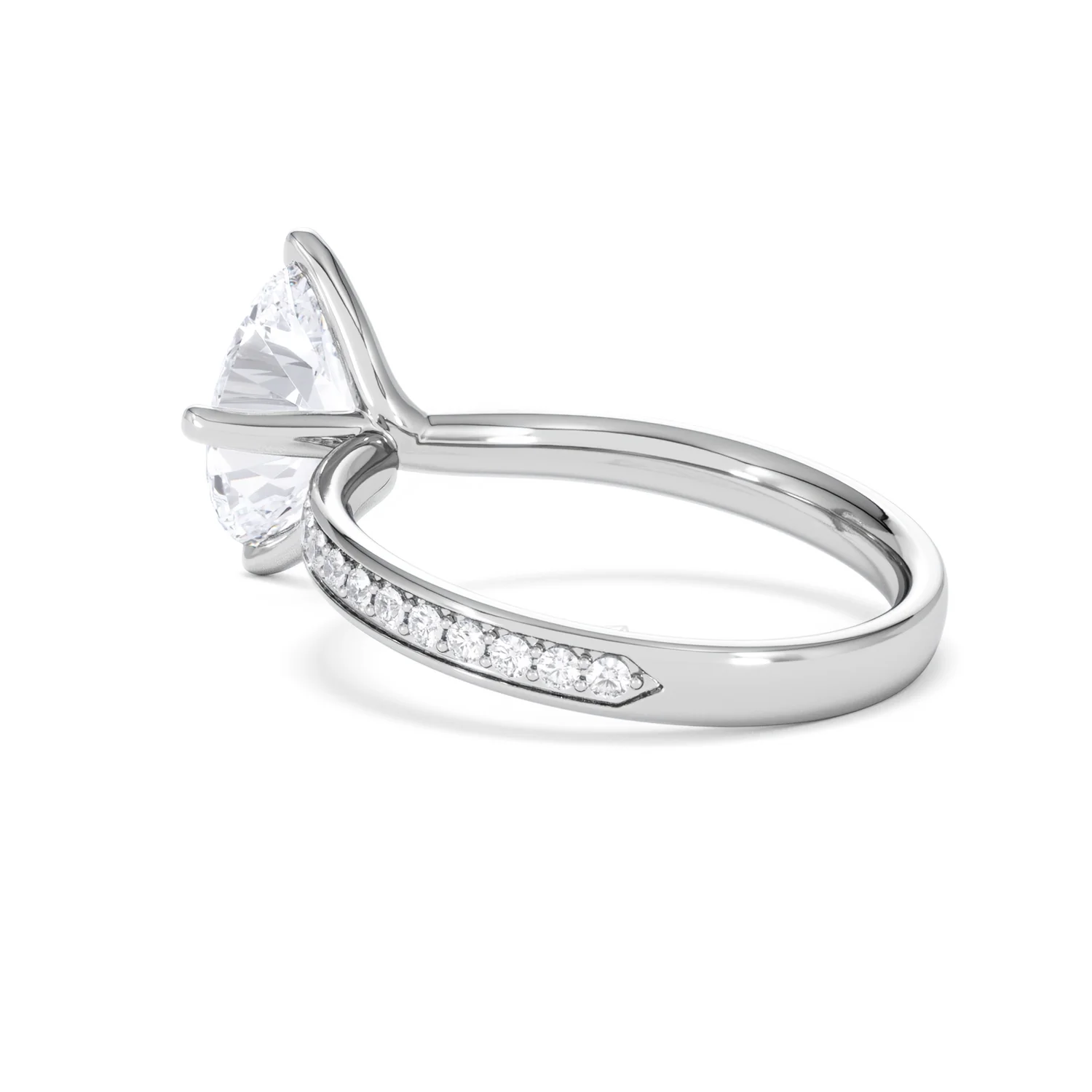 Origin Twist 2.00ct Oval Cut Lab Diamond Solitaire Engagement Ring with Side Stones in Platinum - Image 60