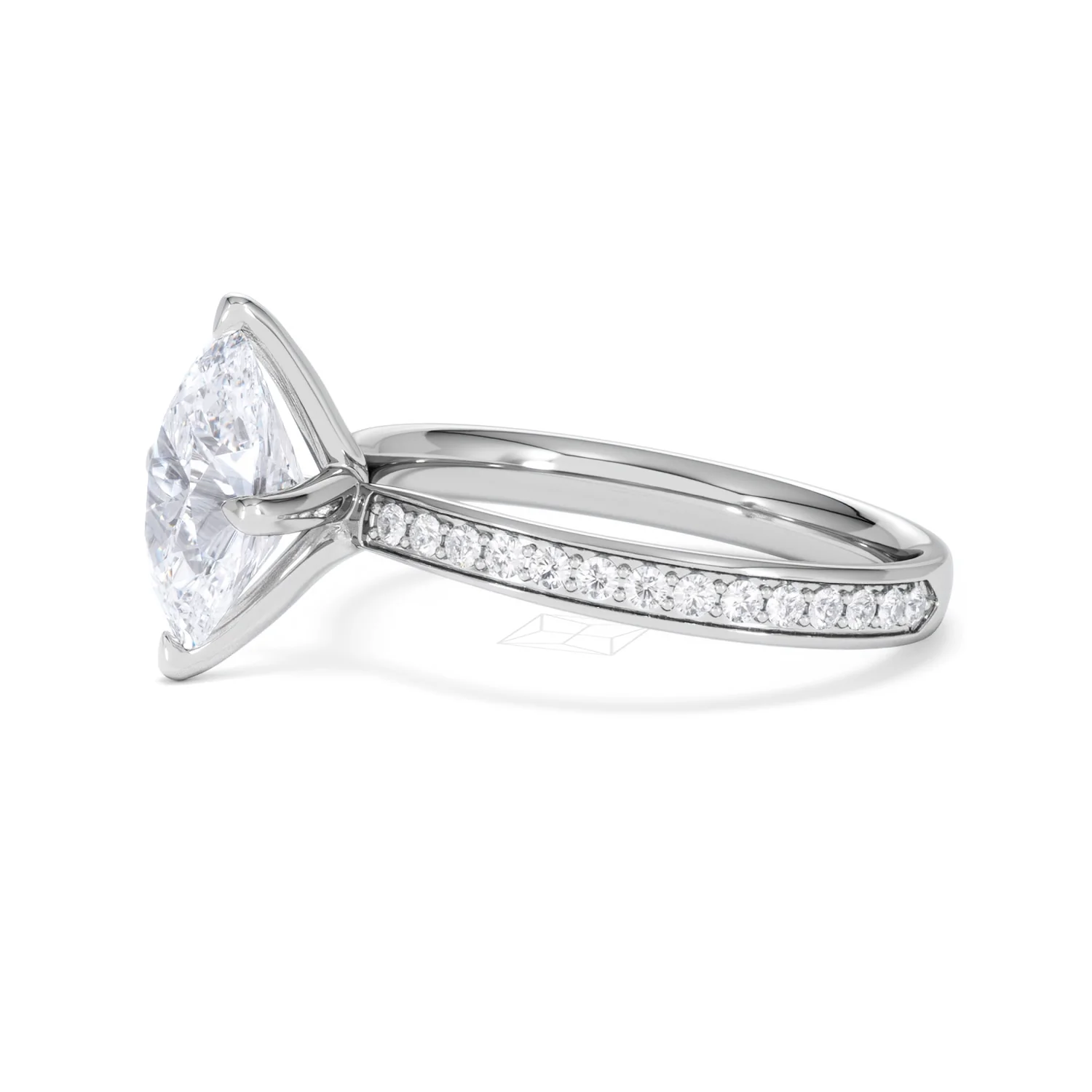Origin Twist 2.00ct Oval Cut Lab Diamond Solitaire Engagement Ring with Side Stones in Platinum - Image 74