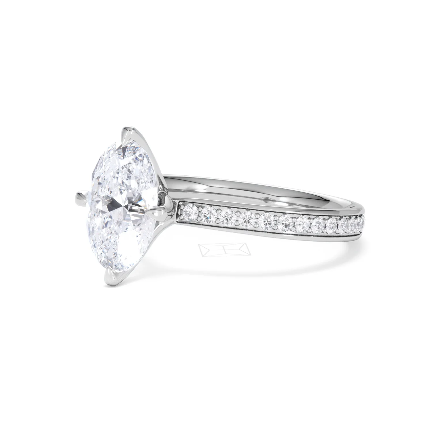 Origin Twist 2.00ct Oval Cut Lab Diamond Solitaire Engagement Ring with Side Stones in Platinum - Image 80
