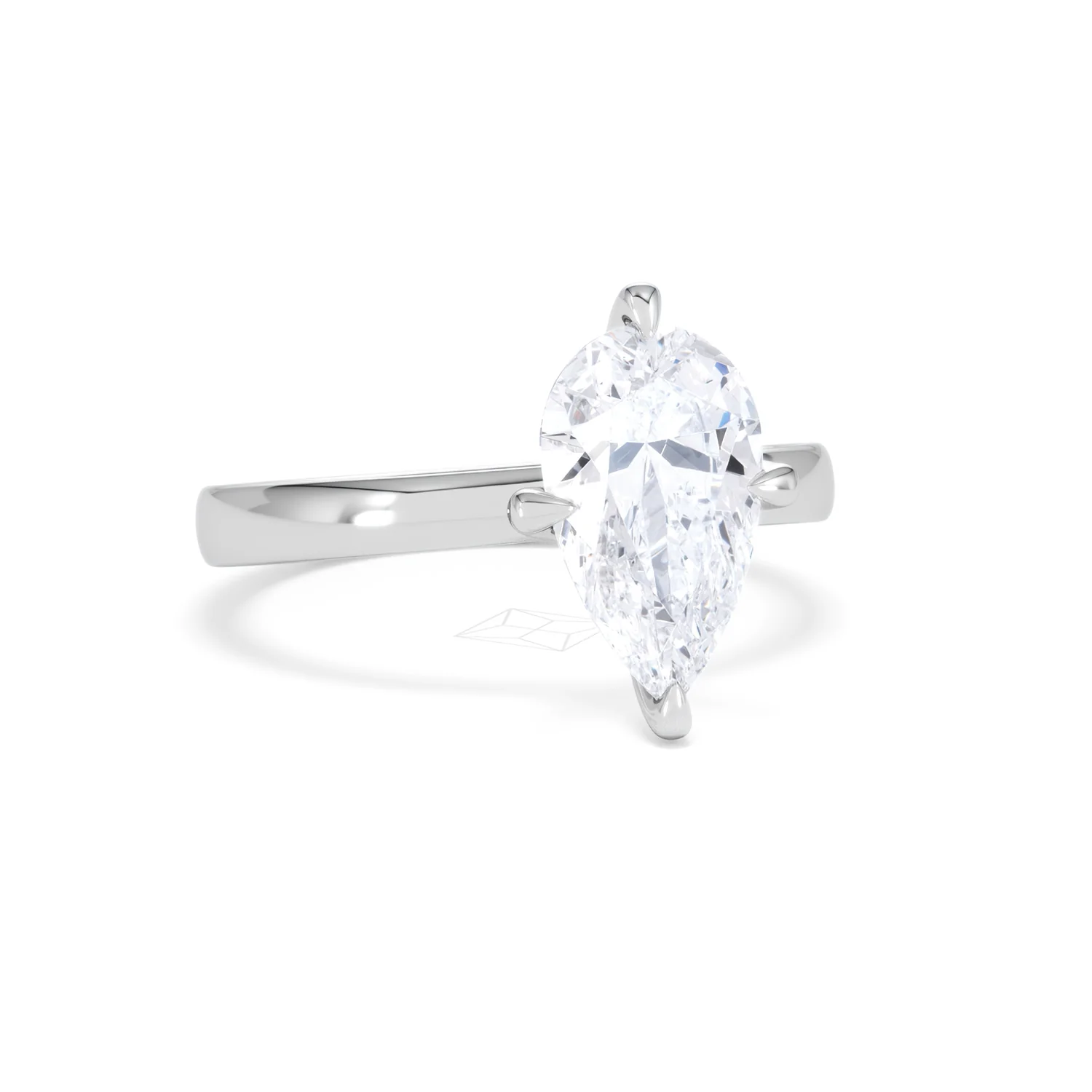Origin Twist 2.00ct Pear Cut Lab Diamond Solitaire Engagement Ring in 18K White Gold - Image 11