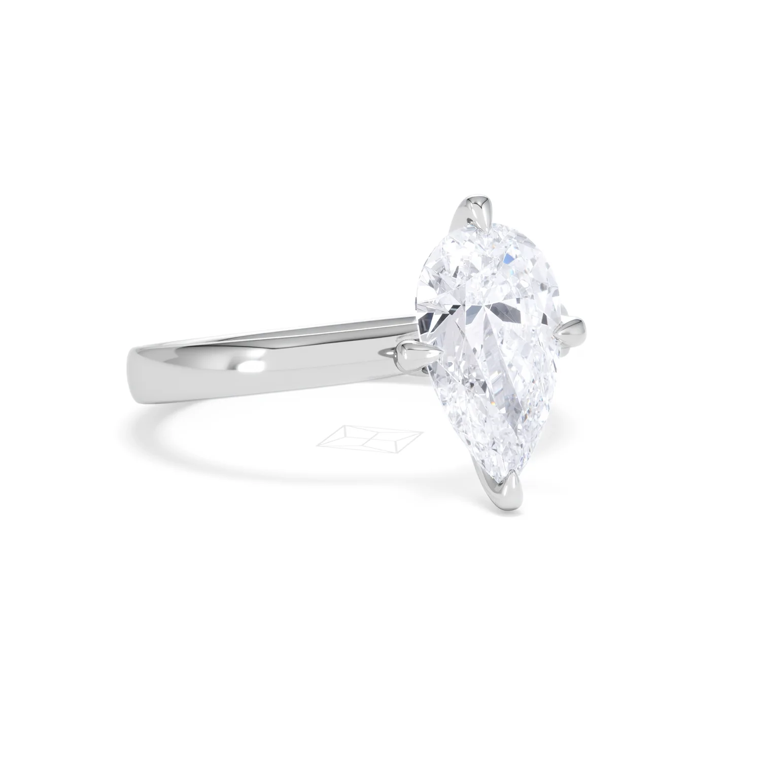Origin Twist 2.00ct Pear Cut Lab Diamond Solitaire Engagement Ring in 18K White Gold - Image 13