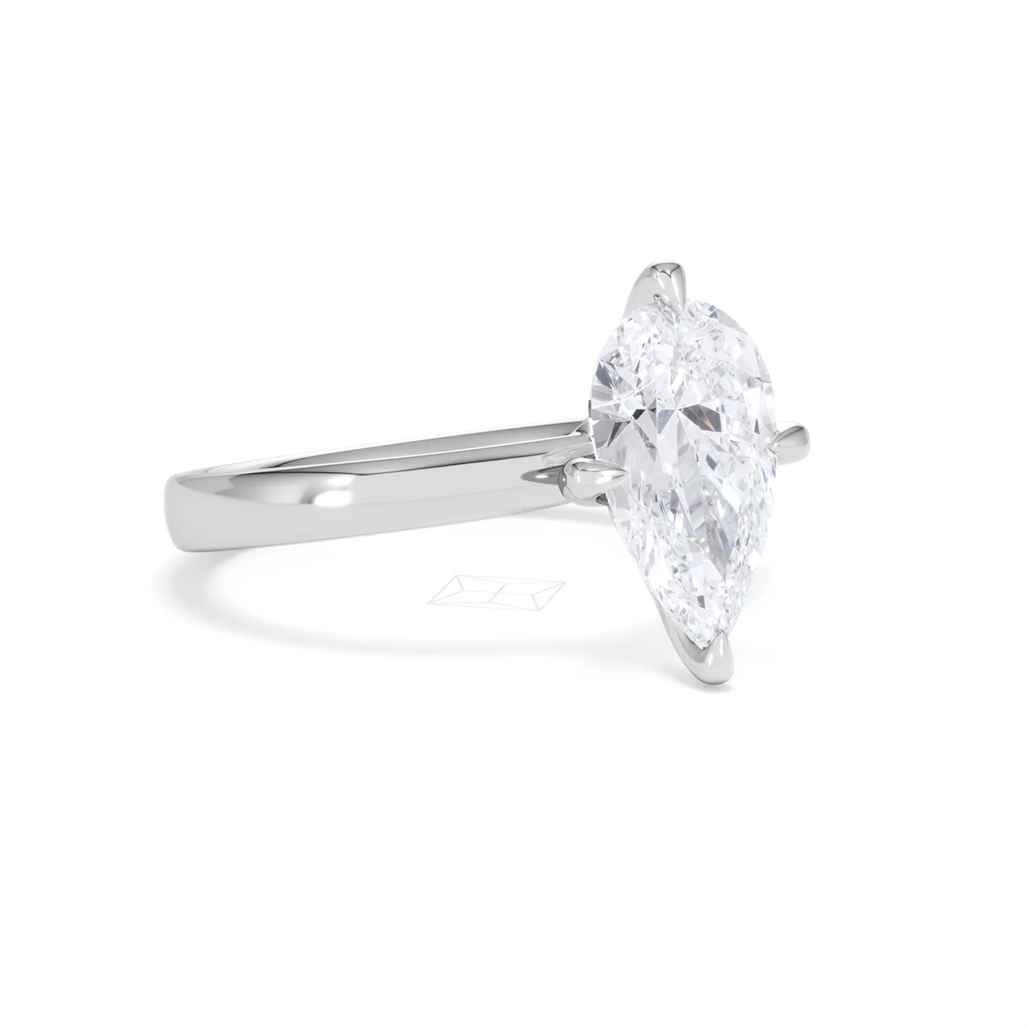 Origin Twist 2.00ct Pear Cut Lab Diamond Solitaire Engagement Ring in 18K White Gold - Image 14