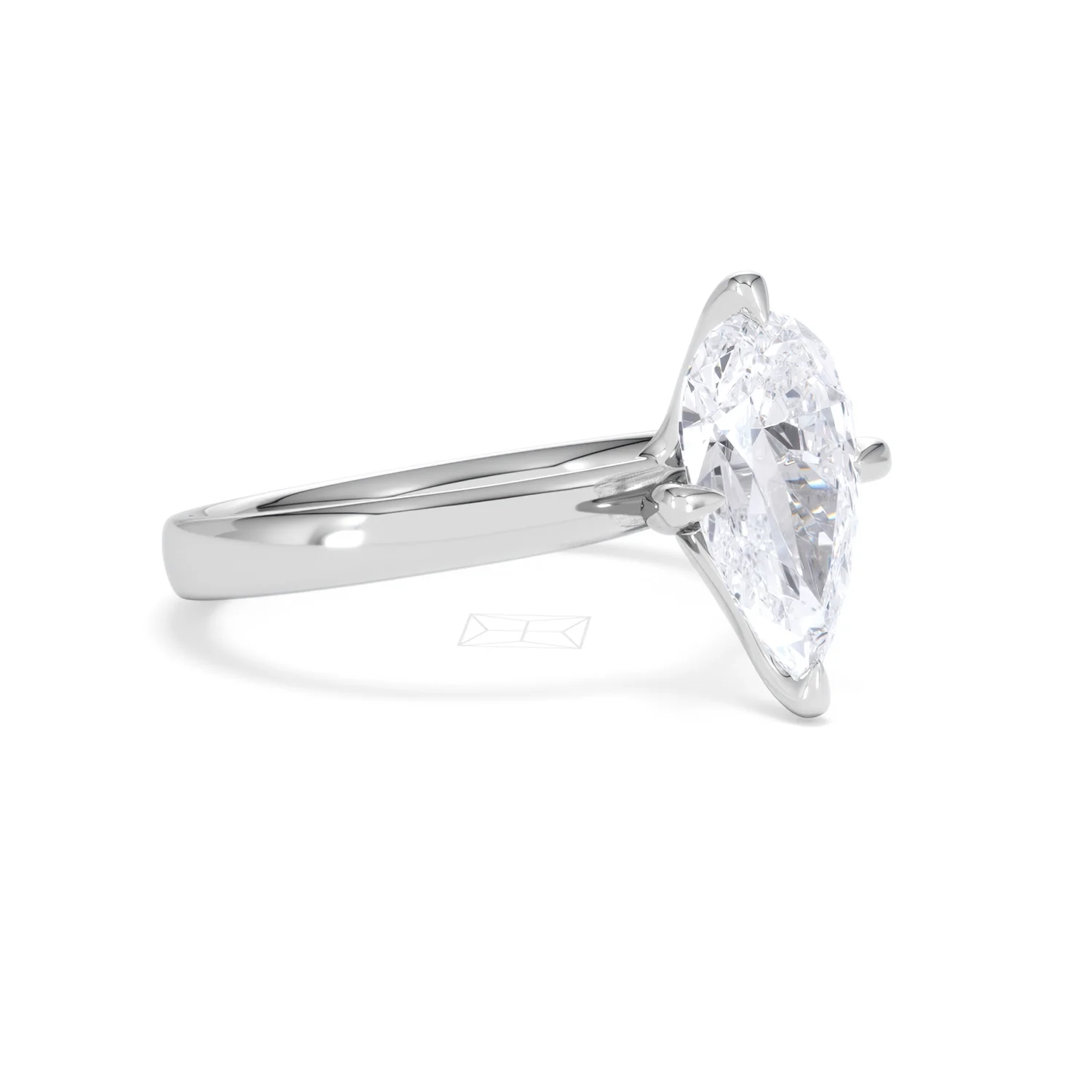 Origin Twist 2.00ct Pear Cut Lab Diamond Solitaire Engagement Ring in 18K White Gold - Image 16